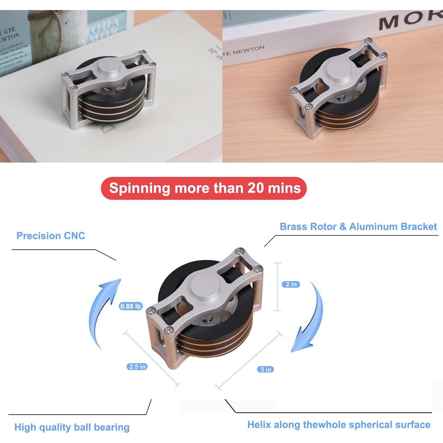 Juguete Cinético de Escritorio xw Super-Giroscopio 7.4x5.6cm