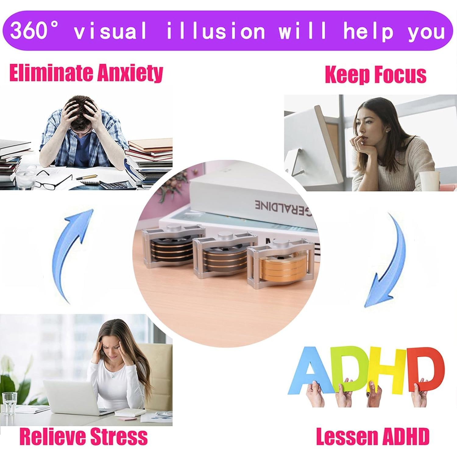 Juguete Cinético de Escritorio xw Super-Giroscopio 7.4x5.6cm