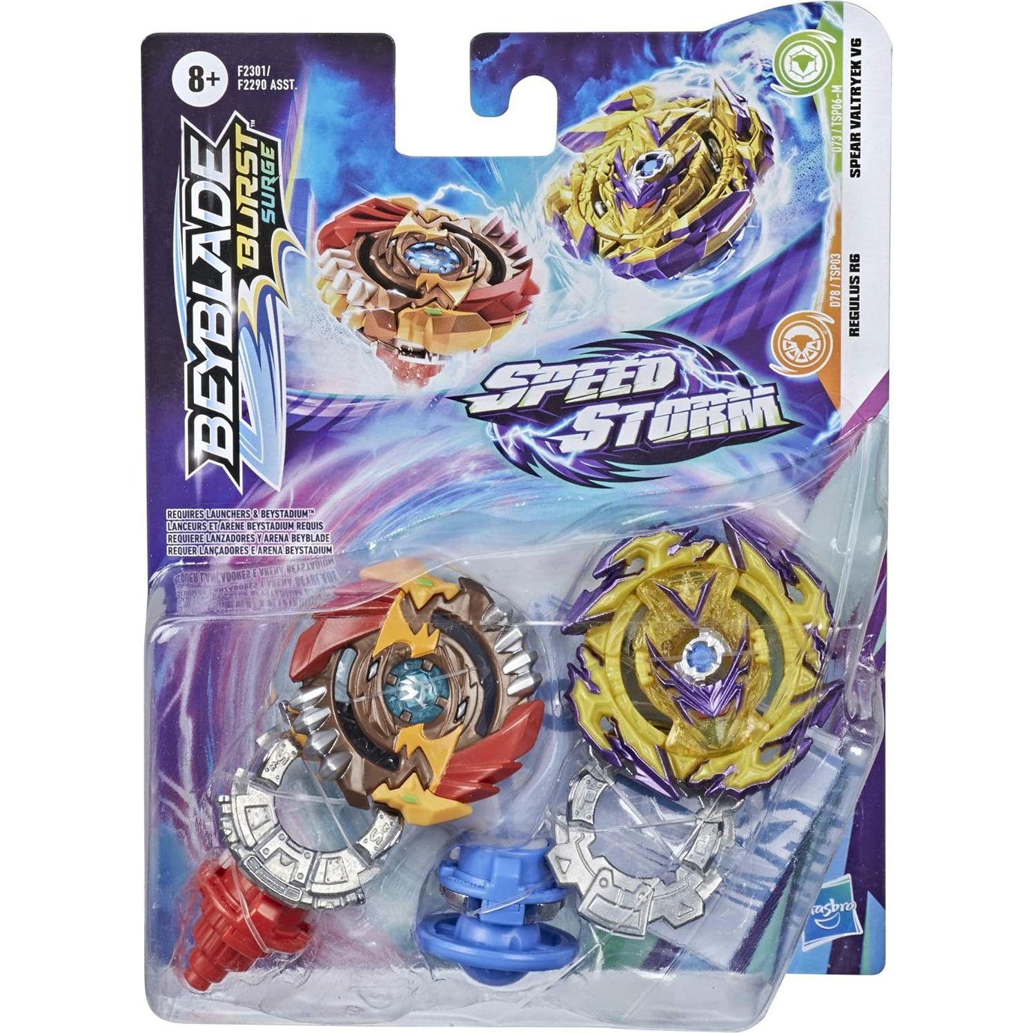 Beyblade Burst Speedstorm Doble Pack: Valtryek V6 y Regulus R6