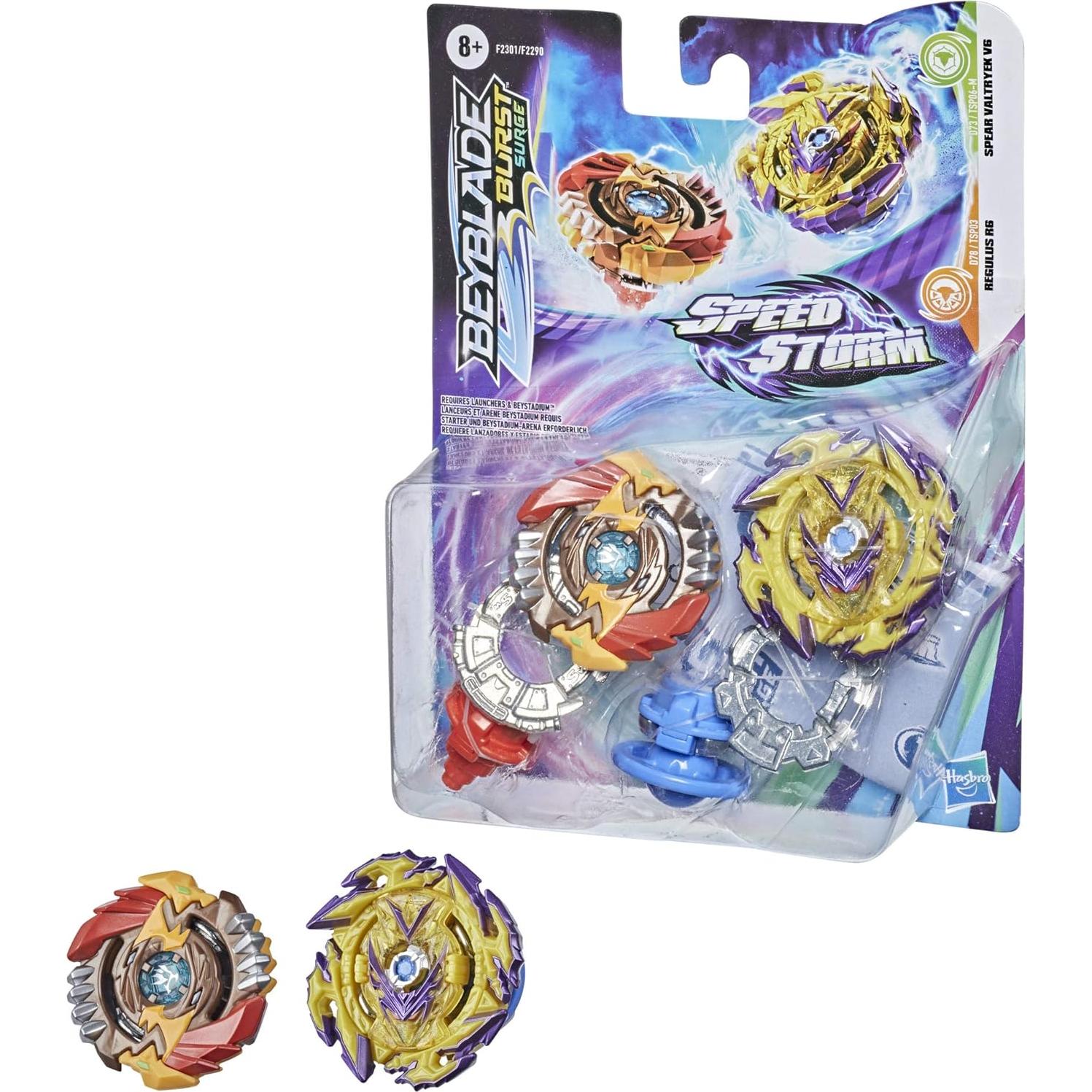 Beyblade Burst Speedstorm Doble Pack: Valtryek V6 y Regulus R6