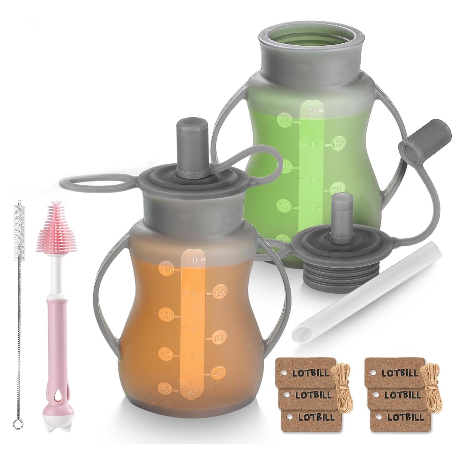 Bolsas de Comida Reutilizables para Bebés LOTBILL - 2 Unidades Gris