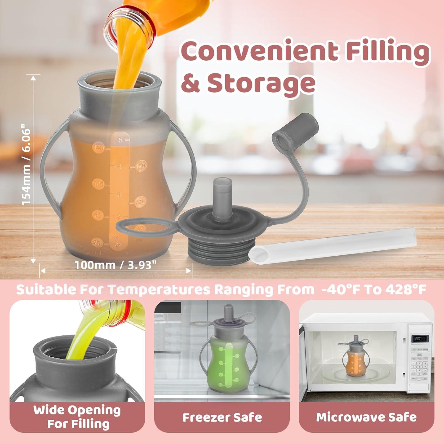 Bolsas de Comida Reutilizables para Bebés LOTBILL - 2 Unidades Gris