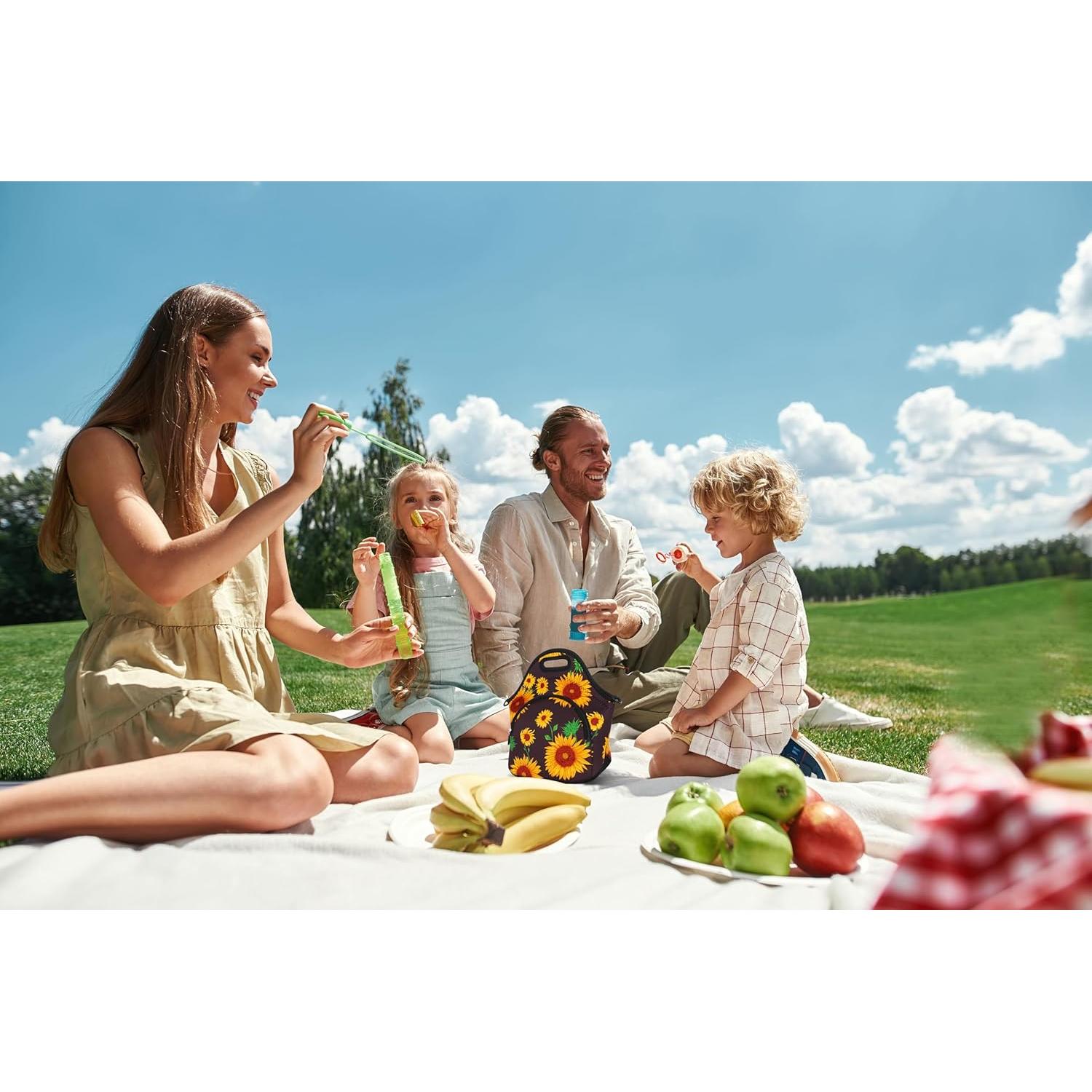 Bolsa de Almuerzo Térmica Neopreno Violet Mist Girasol 29x14cm