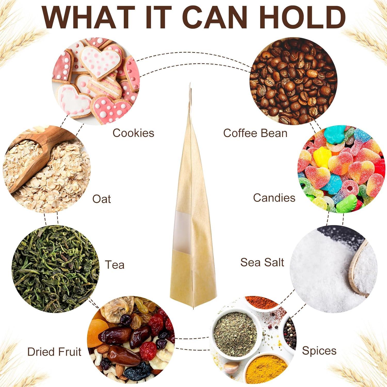 Bolsas Kraft Reutilizables Geosar 300 Pcs 18x26 cm con Ventana