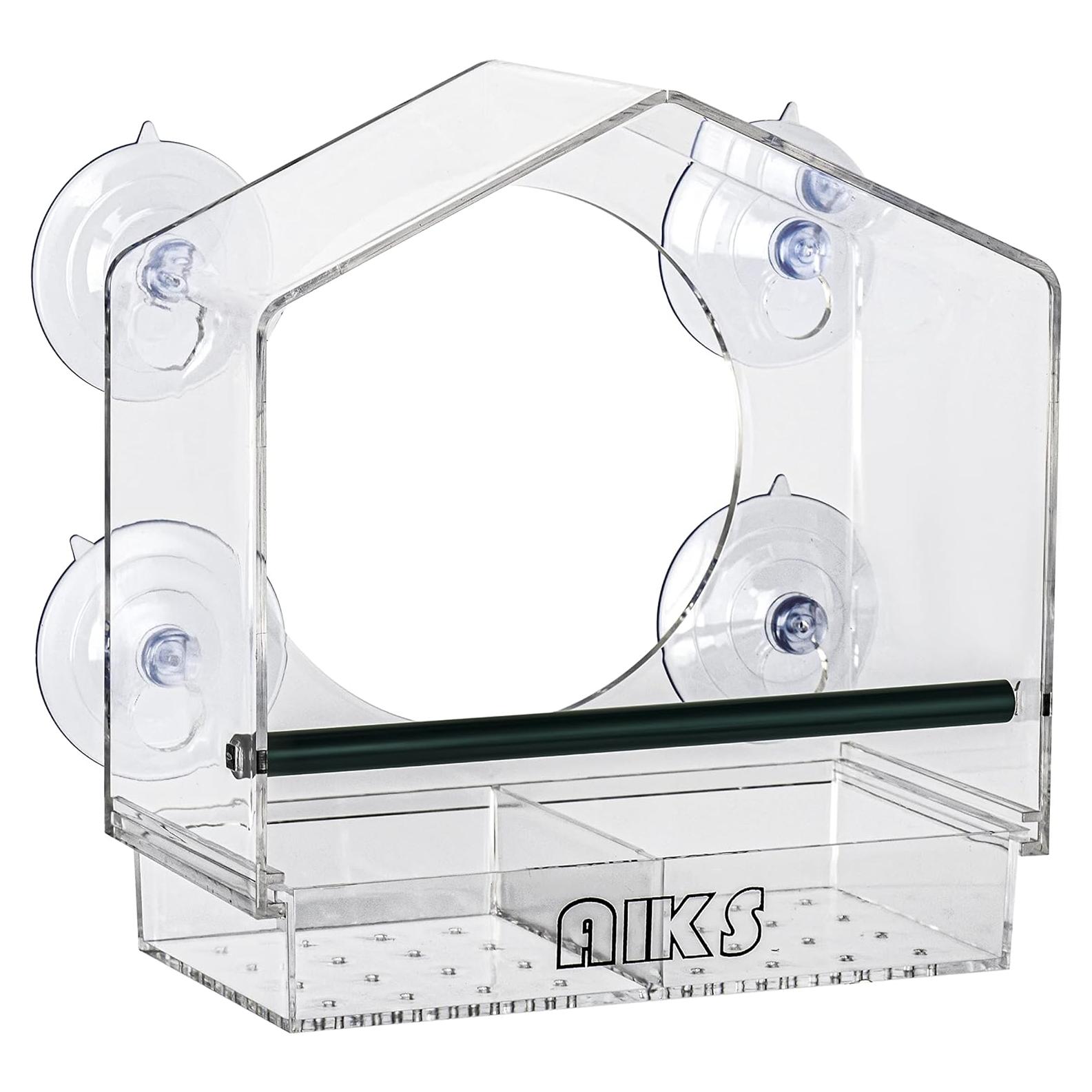 Alimentador de Aves de Ventana AIKS Acrílico Transparente 0.49 kg