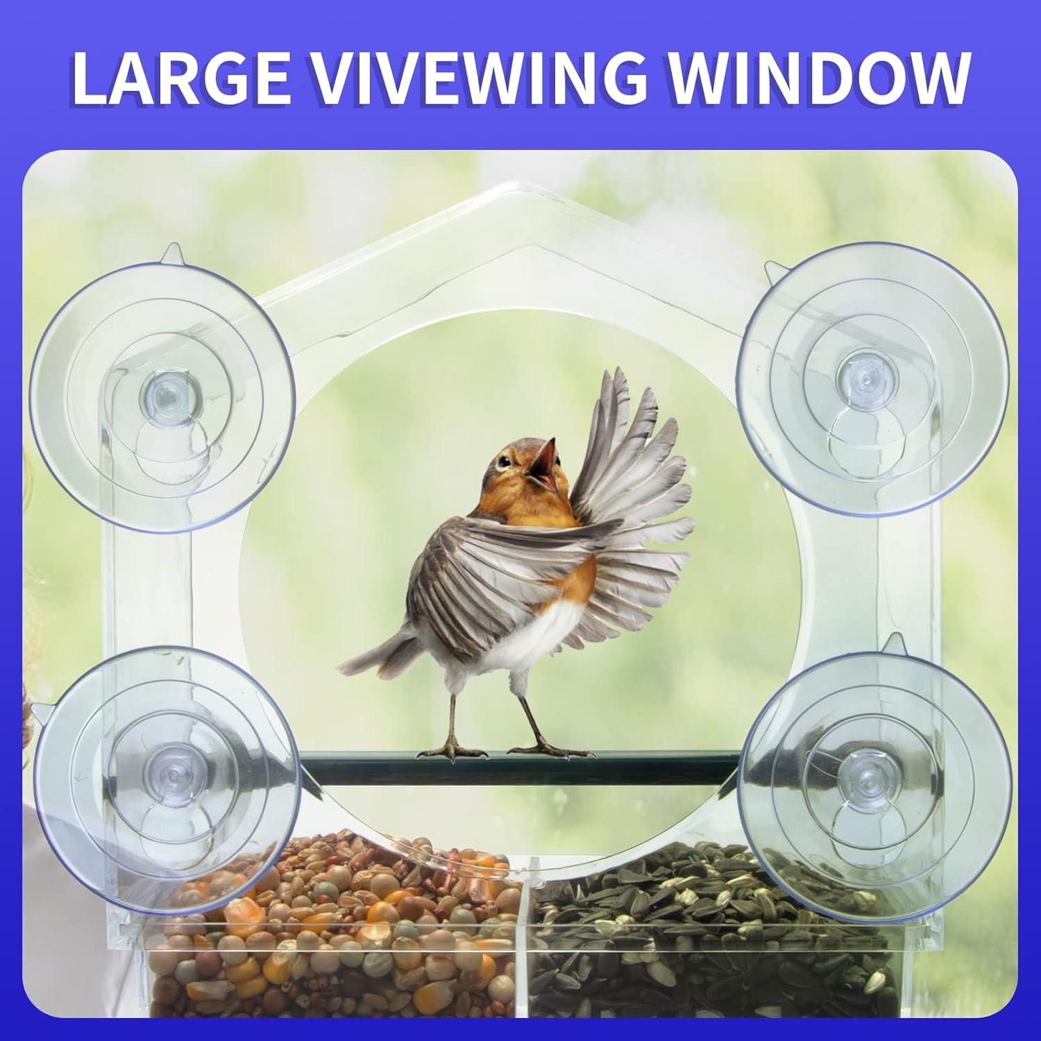 Alimentador de Aves de Ventana AIKS Acrílico Transparente 0.49 kg