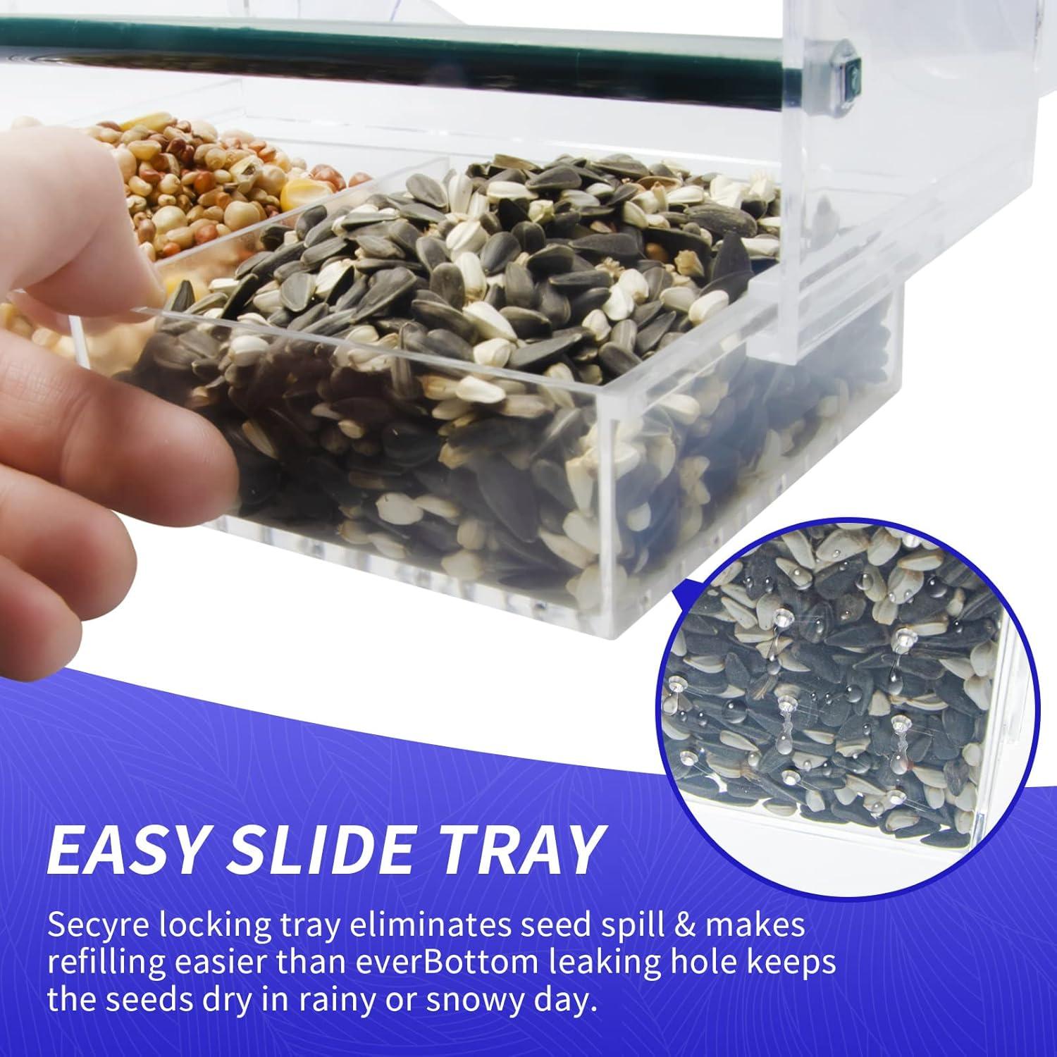 Alimentador de Aves de Ventana AIKS Acrílico Transparente 0.49 kg