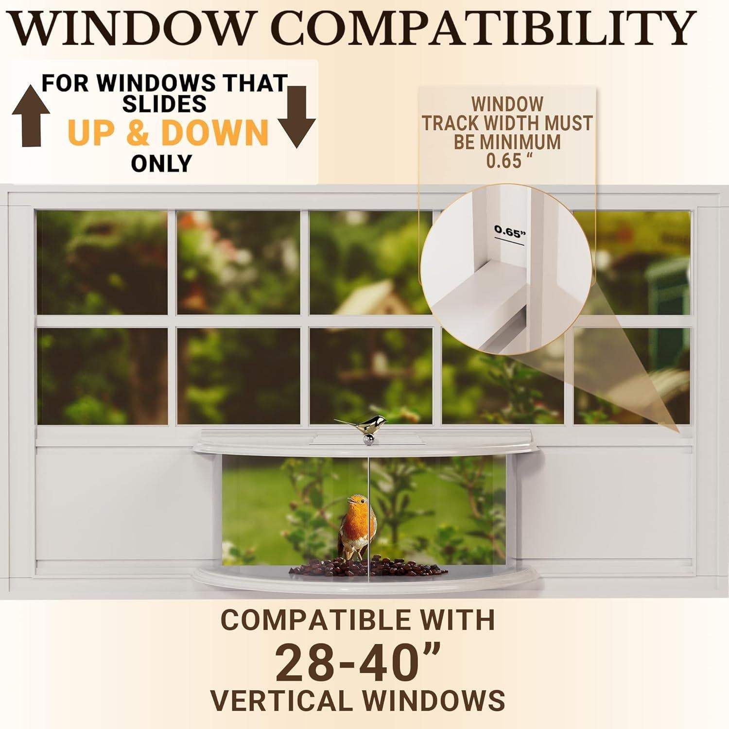 Comedero para Aves de Ventana Amaprime 180° PVC Blanco