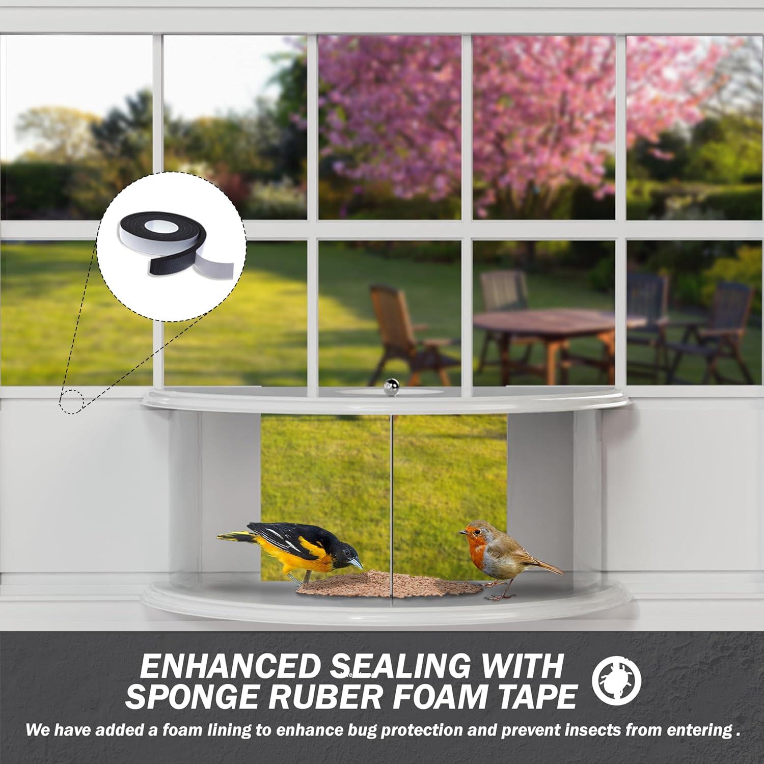 Comedero para Aves de Ventana Amaprime 180° PVC Blanco