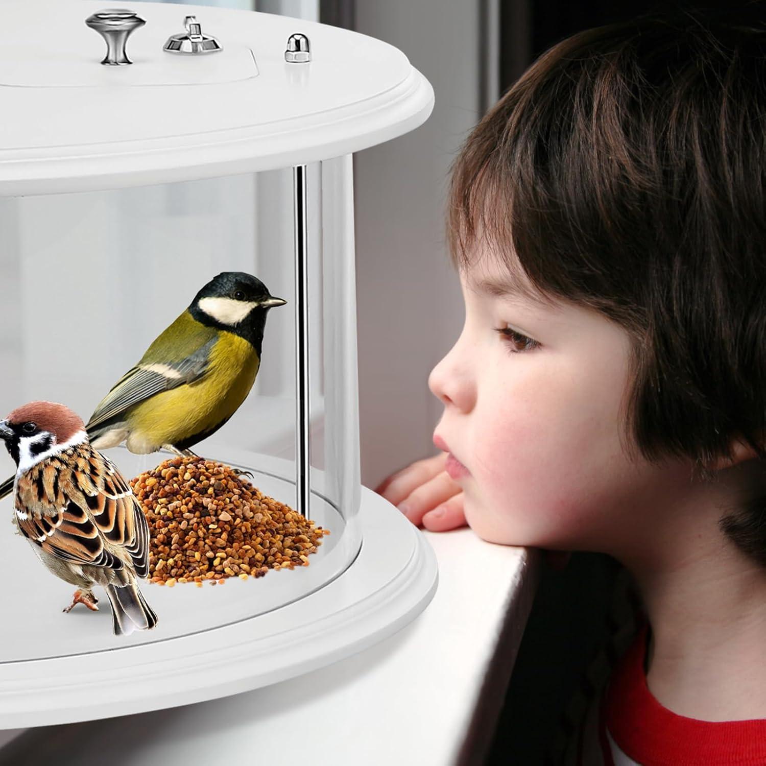 Comedero para Aves de Ventana YORKING 45x15x29cm, Blanco