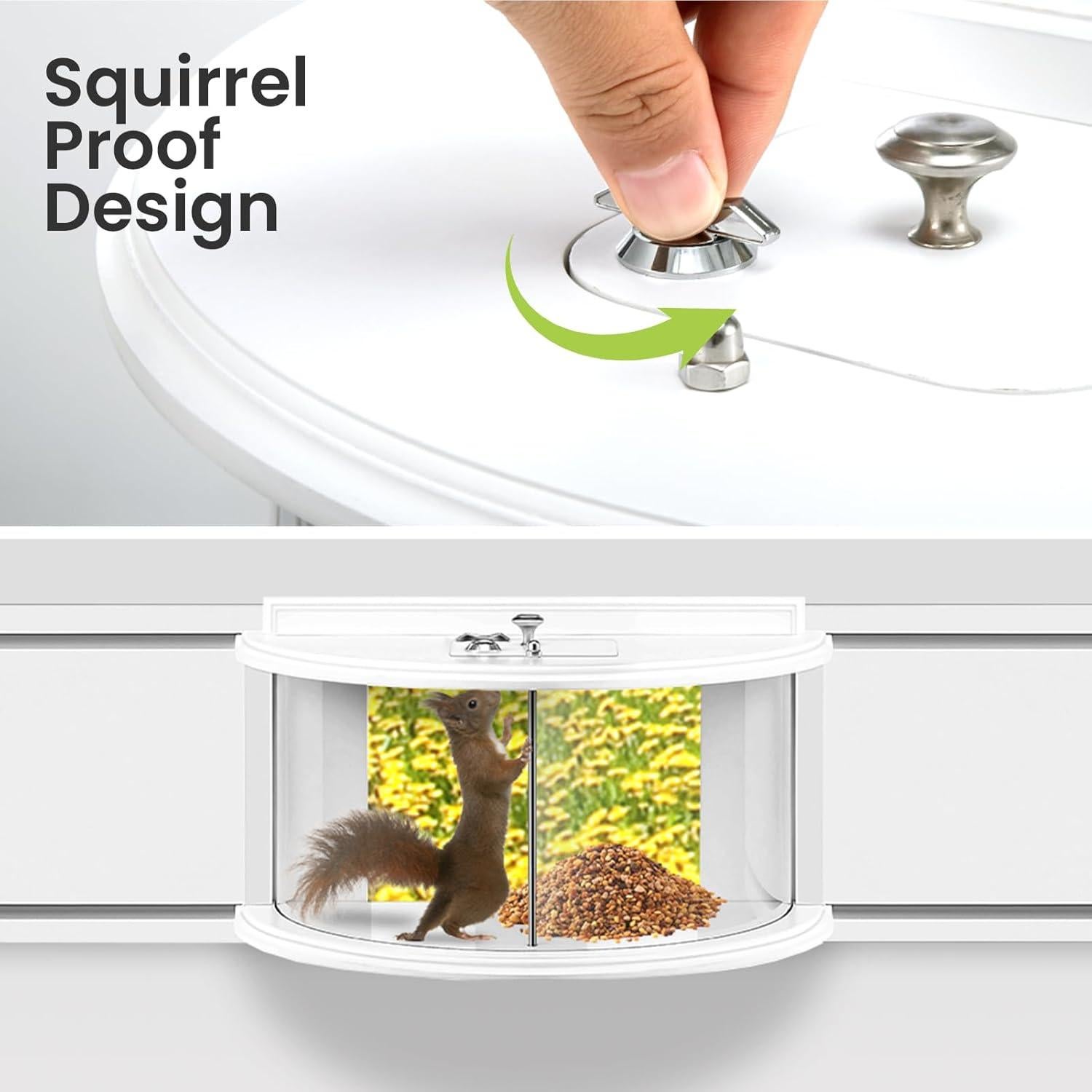 Comedero para Aves de Ventana YORKING 45x15x29cm, Blanco