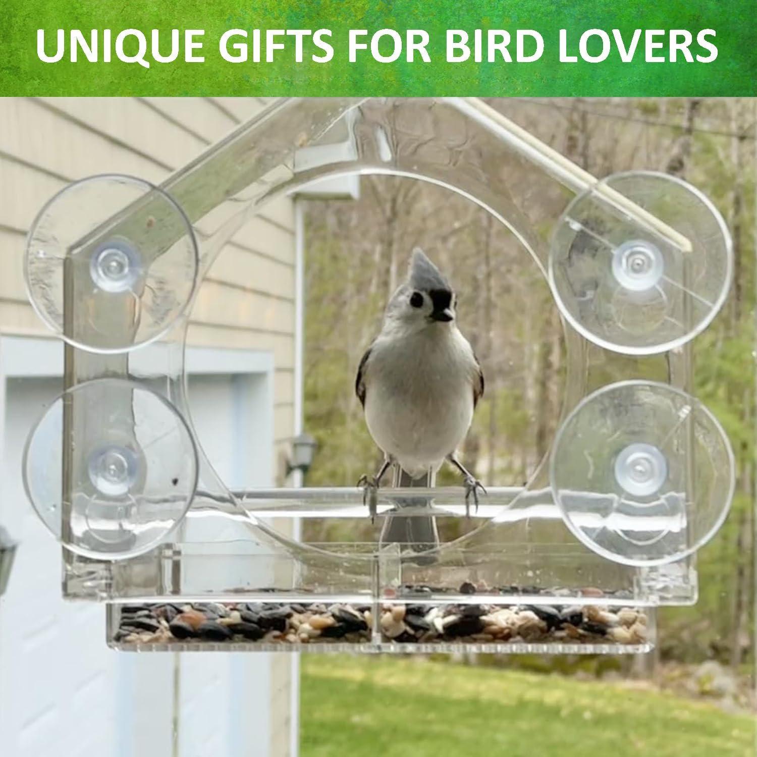 Comedero para Aves de Ventana HCGADON - Transparente, 2 Paquetes