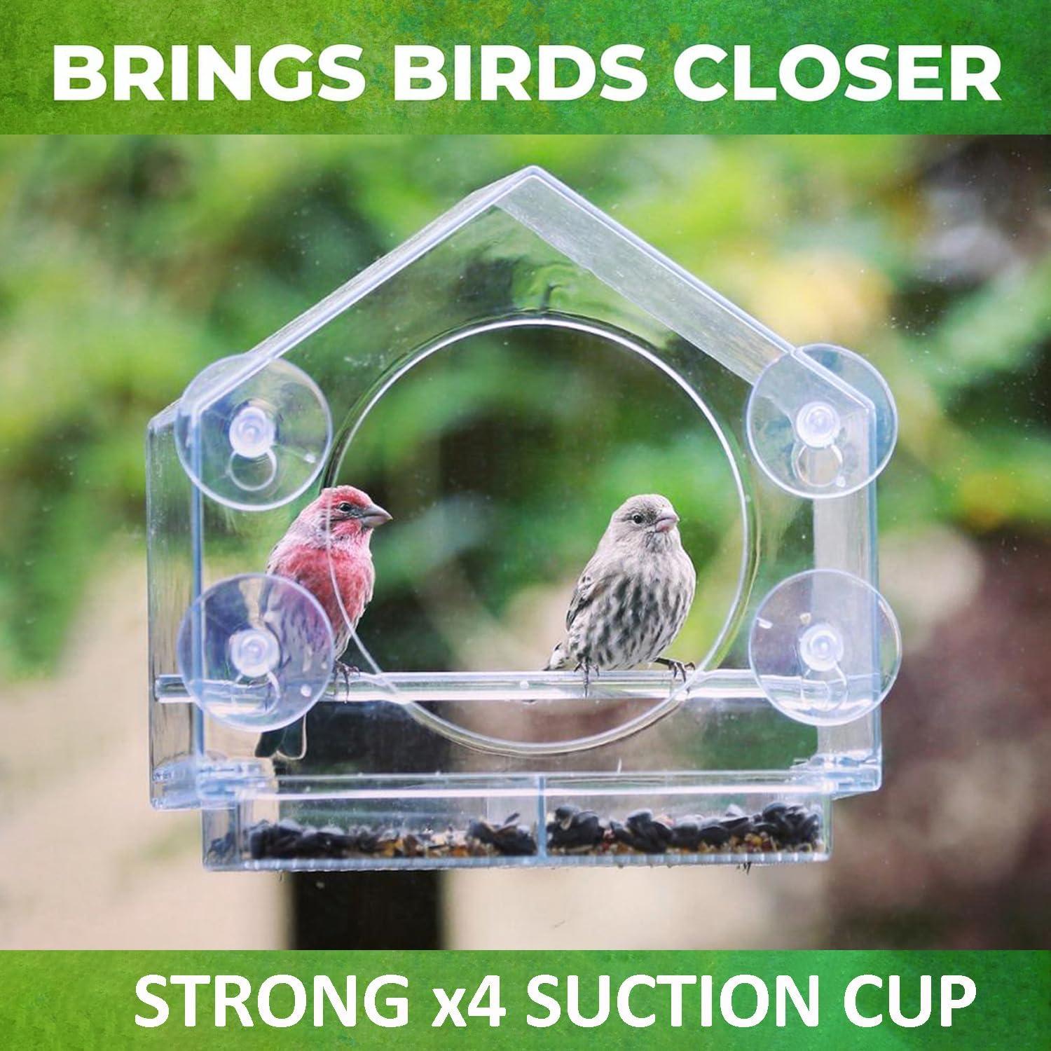 Comedero para Aves de Ventana HCGADON - Transparente, 2 Paquetes