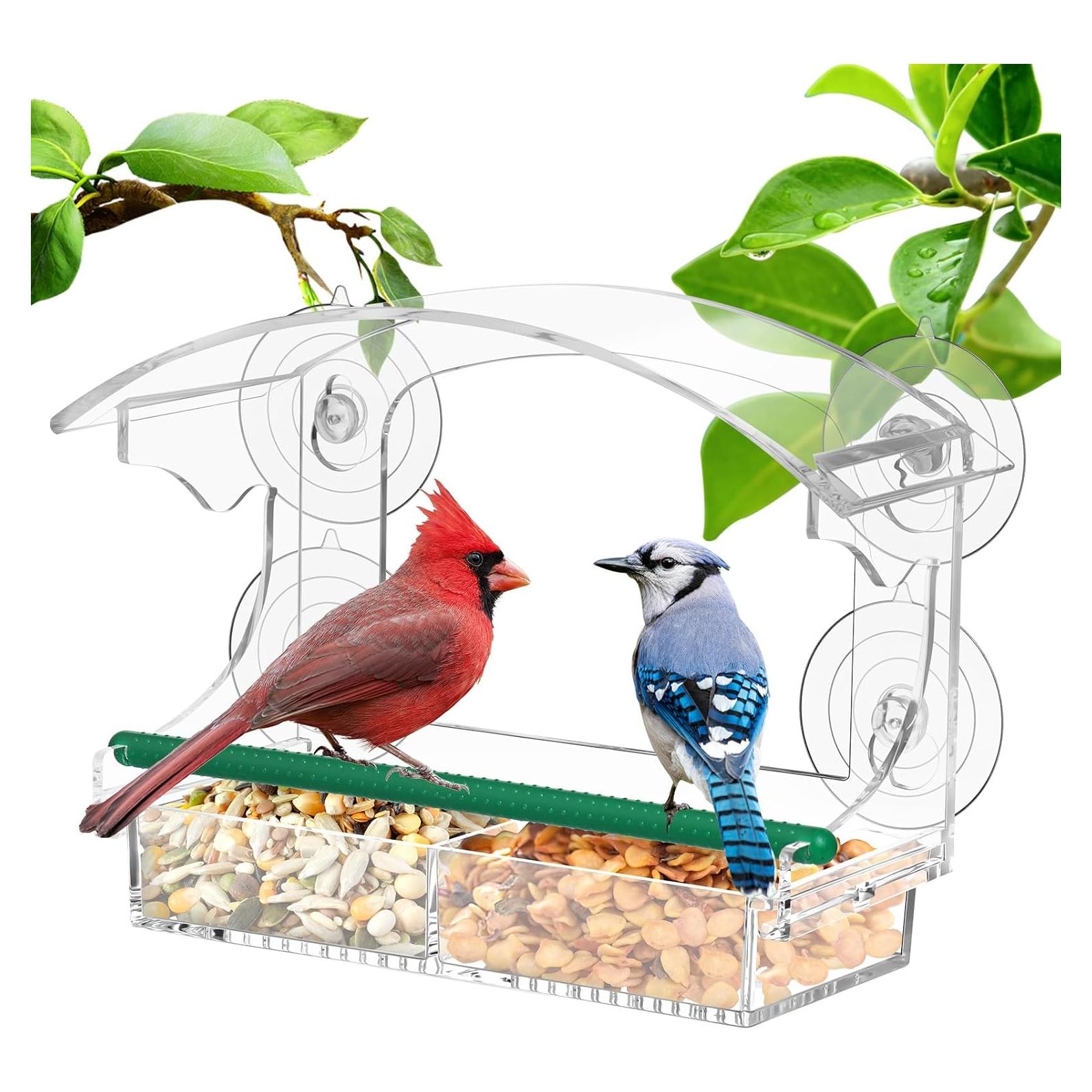 Comedero para Aves de Ventana Yaofafa Transparente 0.47L