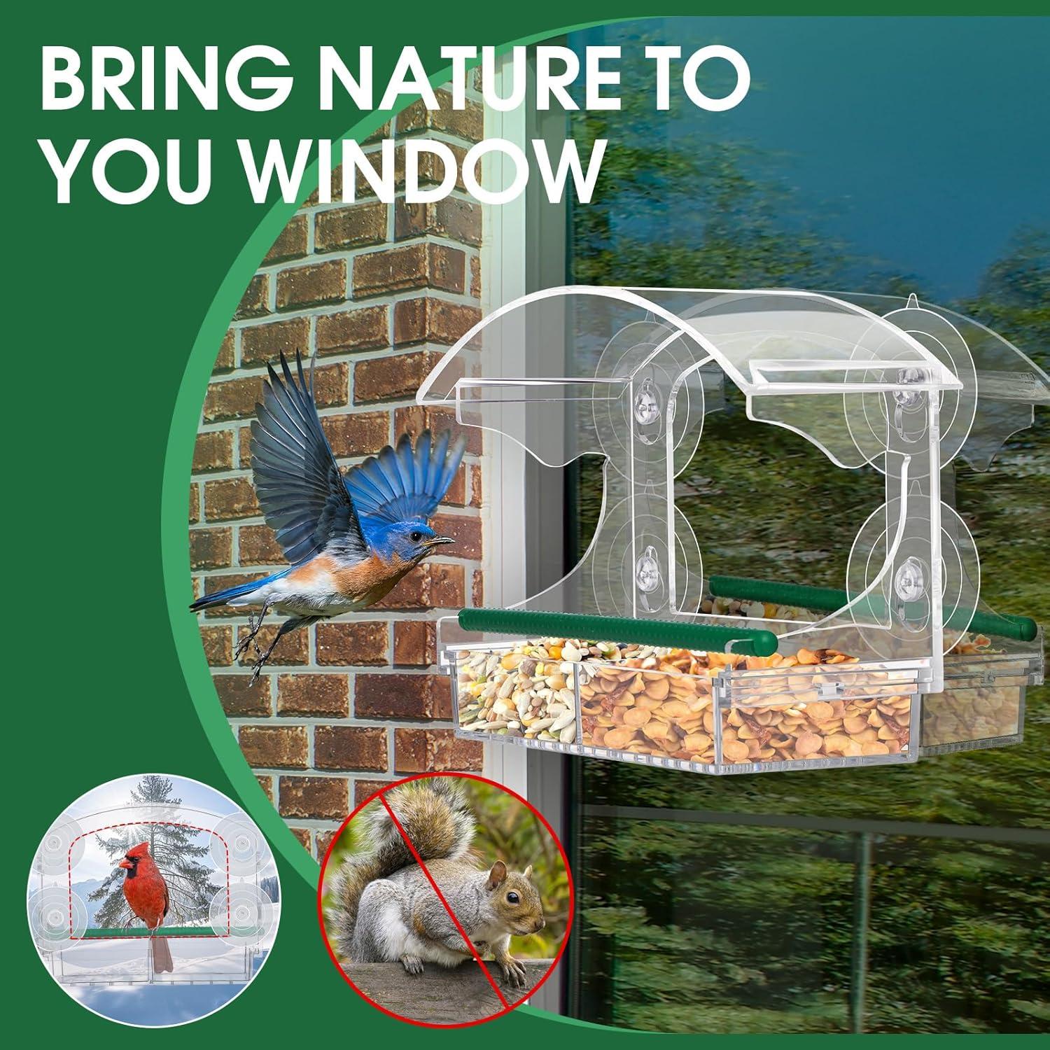 Comedero para Aves de Ventana Yaofafa Transparente 0.47L