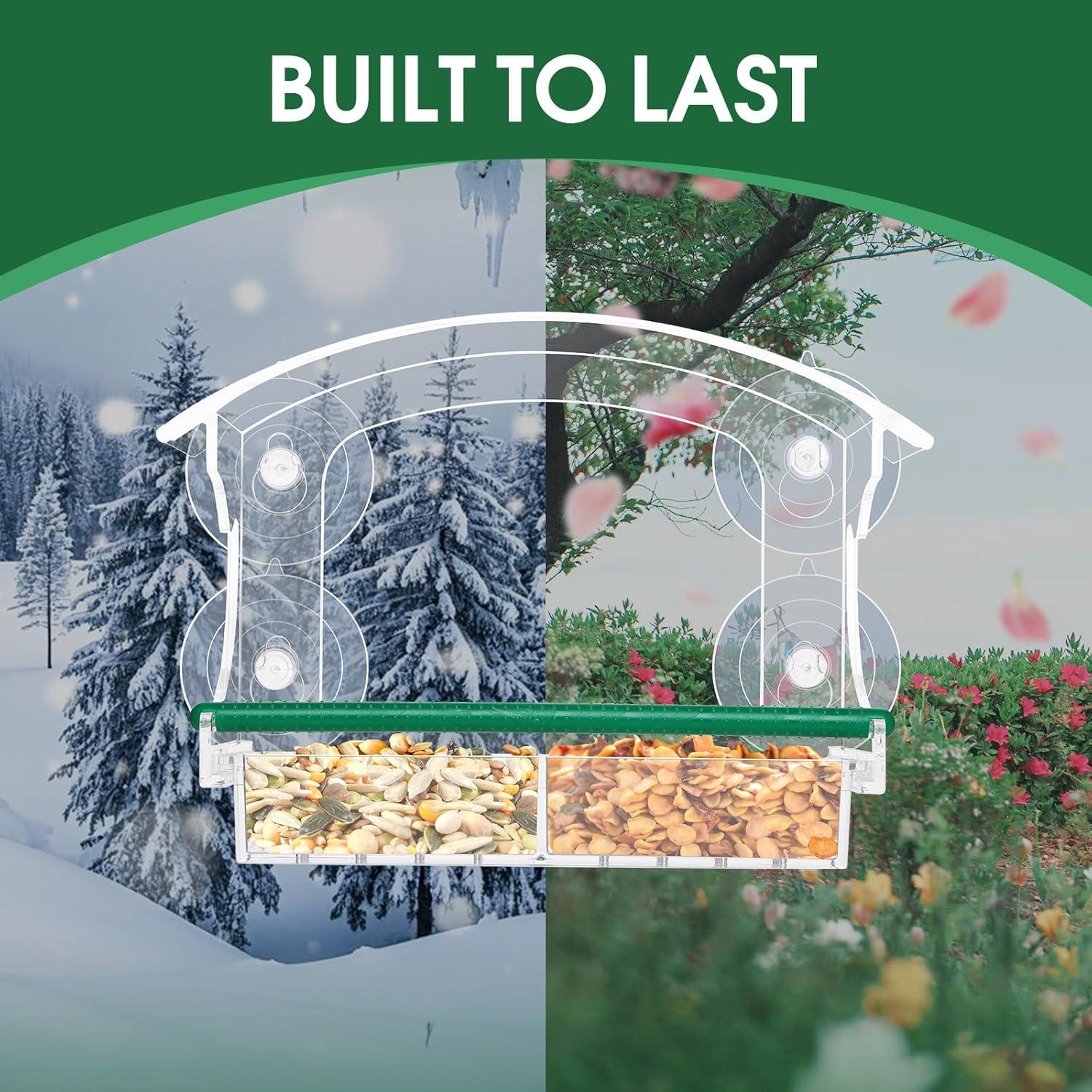 Comedero para Aves de Ventana Yaofafa Transparente 0.47L