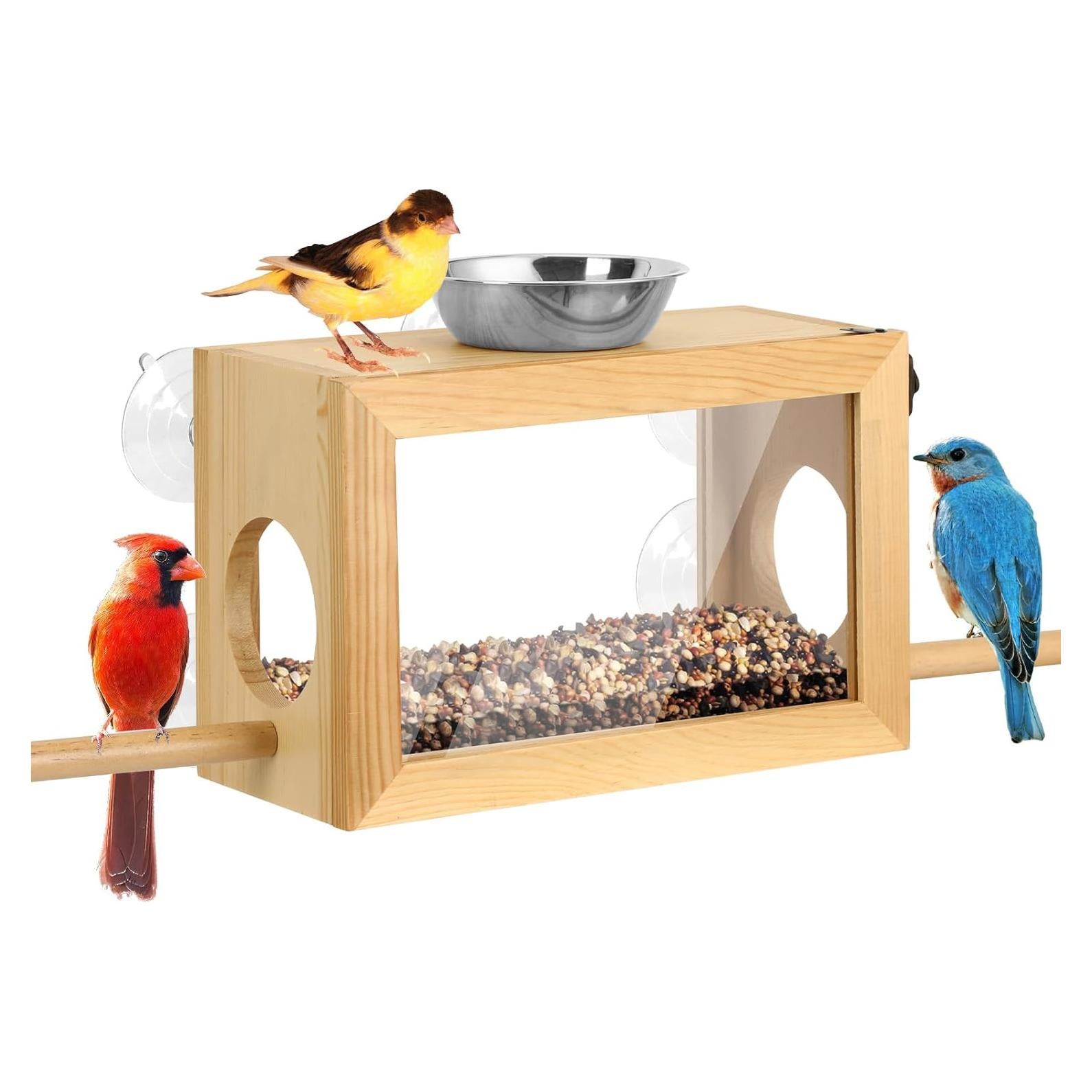 Comedero para Aves de Ventana CypherX con Tazón de Agua