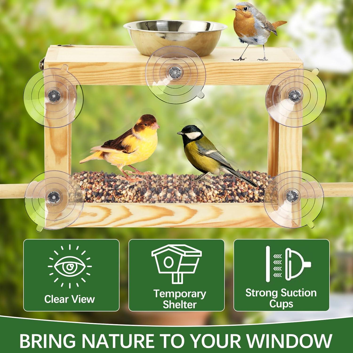 Comedero para Aves de Ventana CypherX con Tazón de Agua