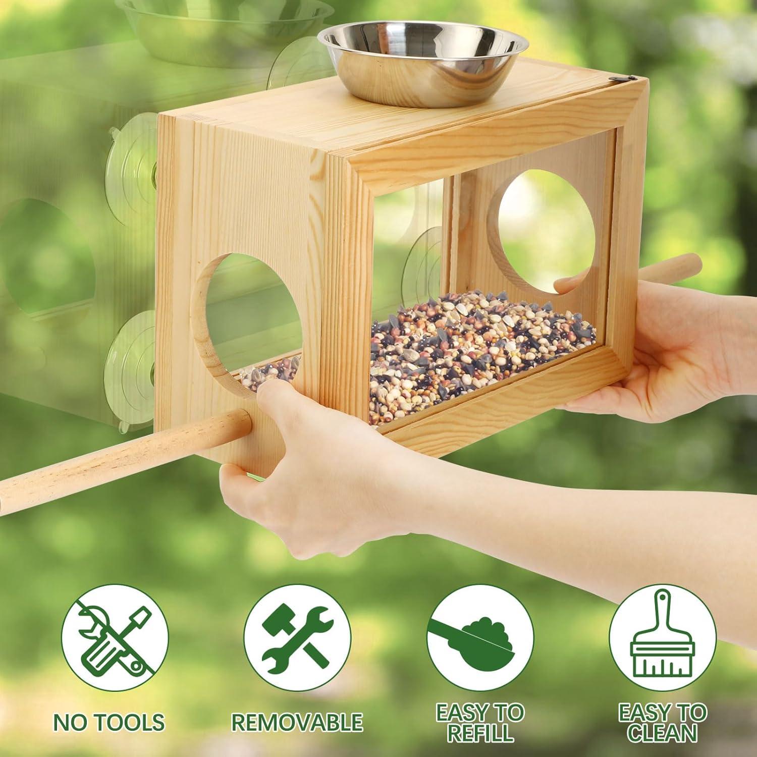 Comedero para Aves de Ventana CypherX con Tazón de Agua