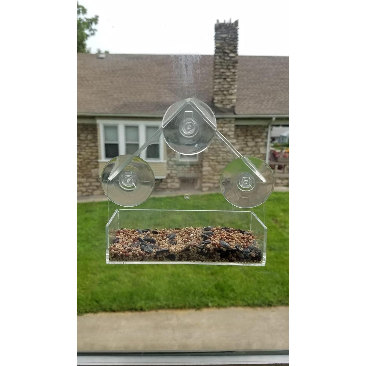 Comedero para Aves de Ventana WOWARE Transparente 16x16.5 cm