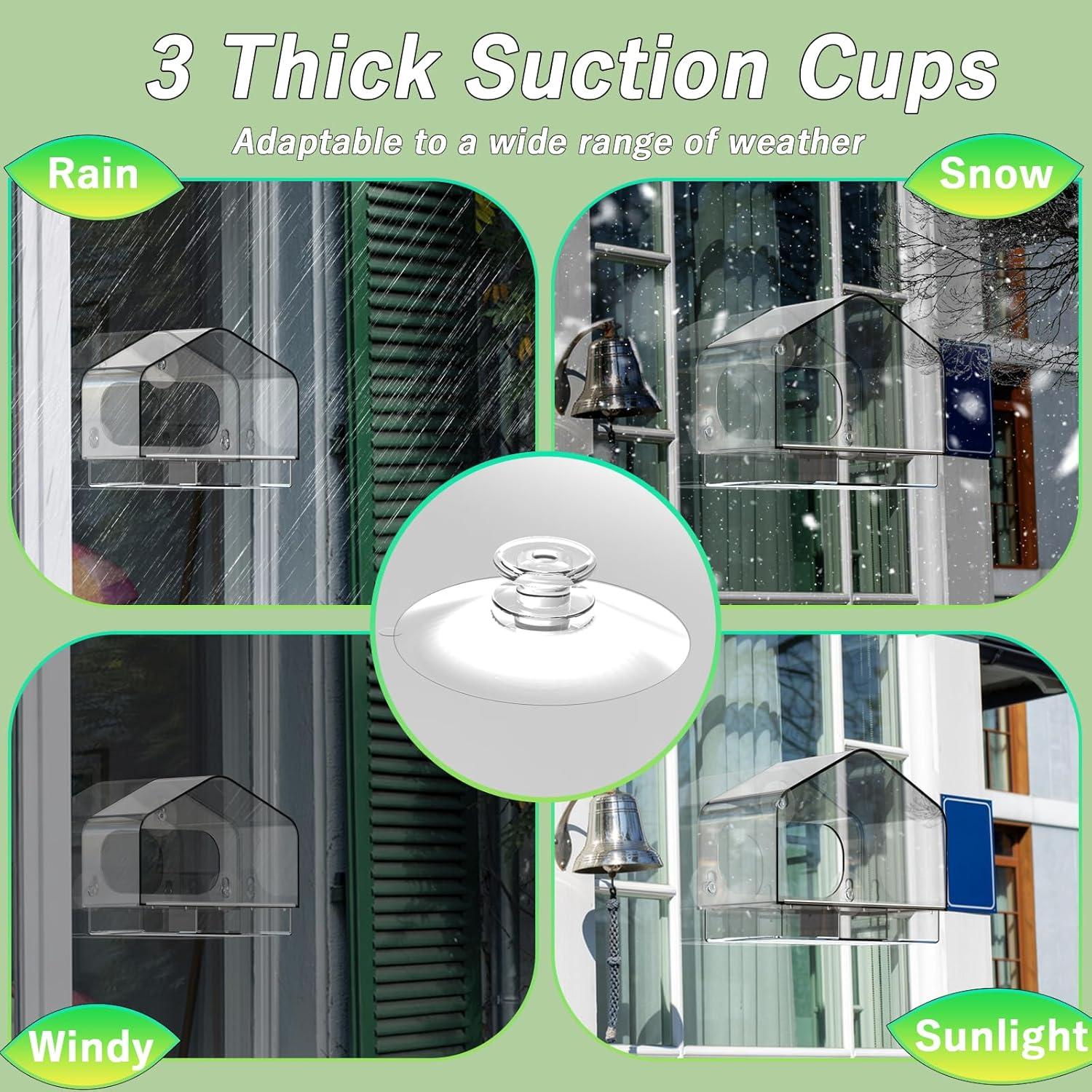 Comedero para Aves de Ventana Magiduck con Ventosas Fuertes