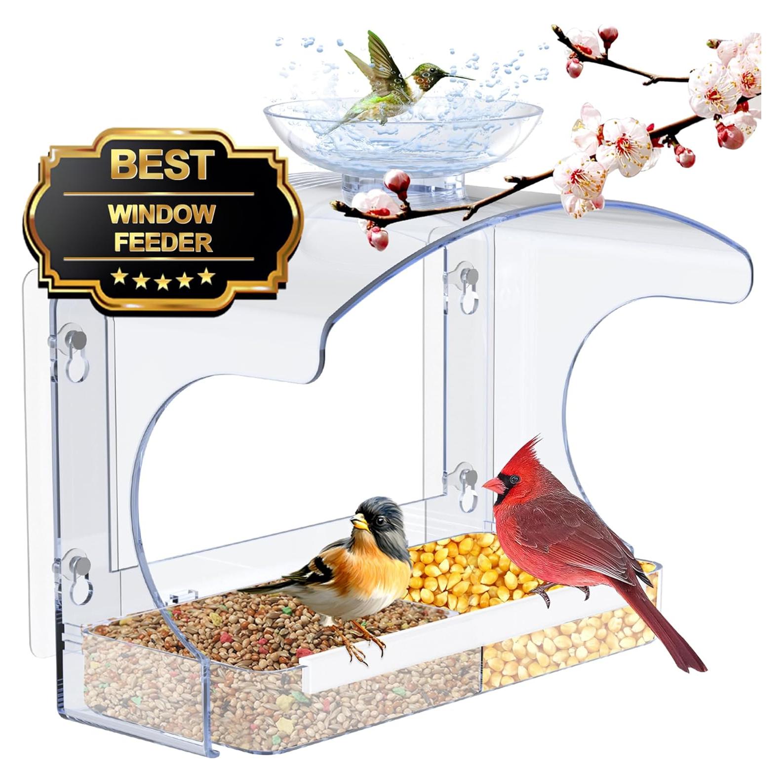 Comedero para Aves de Ventana Goodeco - Transparente, 0.70 kg