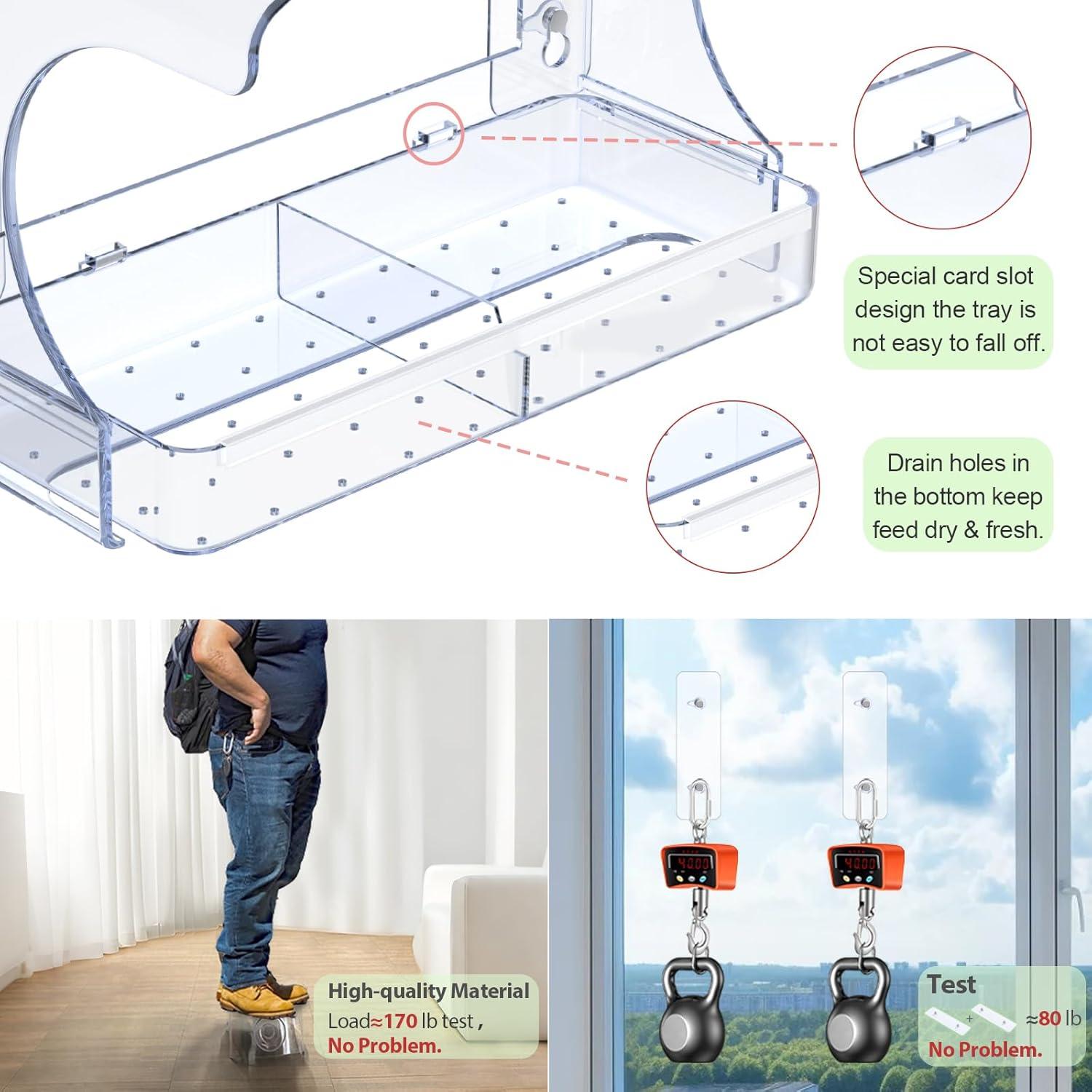 Comedero para Aves de Ventana Goodeco - Transparente, 0.70 kg