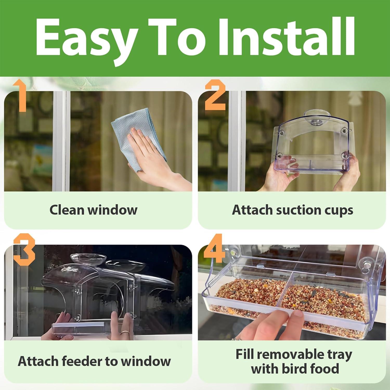 Comedero para Aves de Ventana Goodeco - Transparente, 0.70 kg