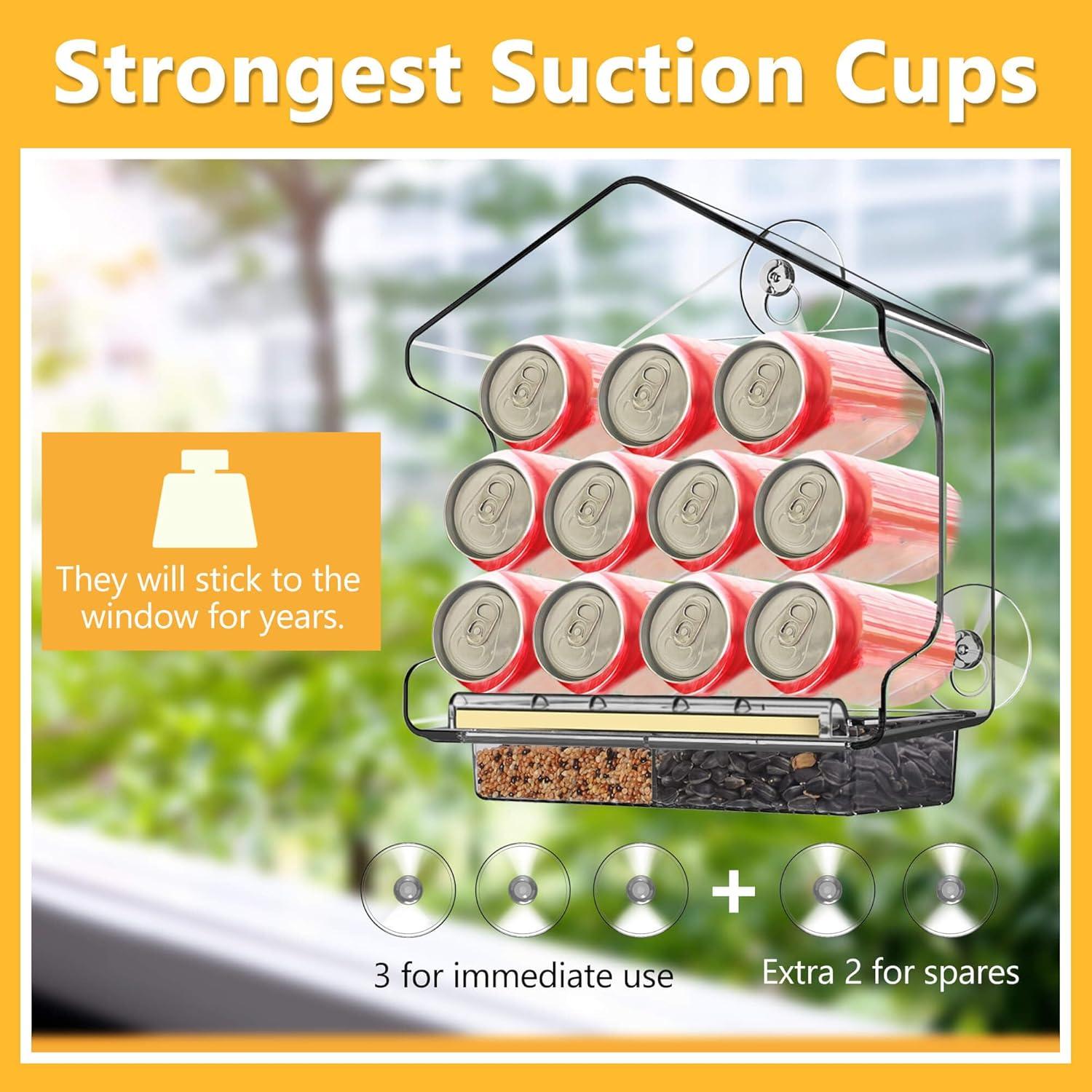 Comedero para Aves de Ventana LUJII Transparente 24.13x23.27cm