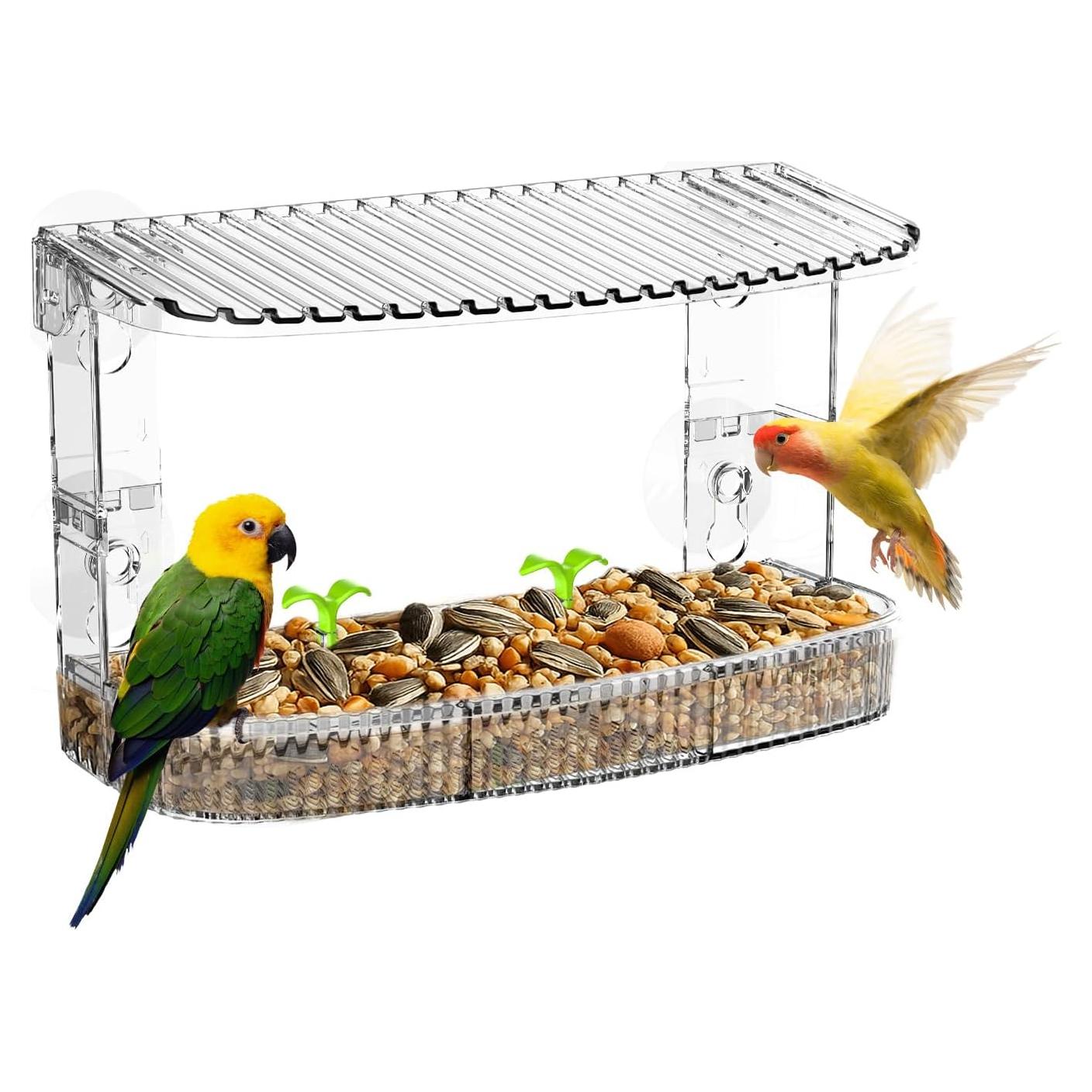 Comedero de Aves Kassiva Transparente para Ventana 26.4x11.2cm