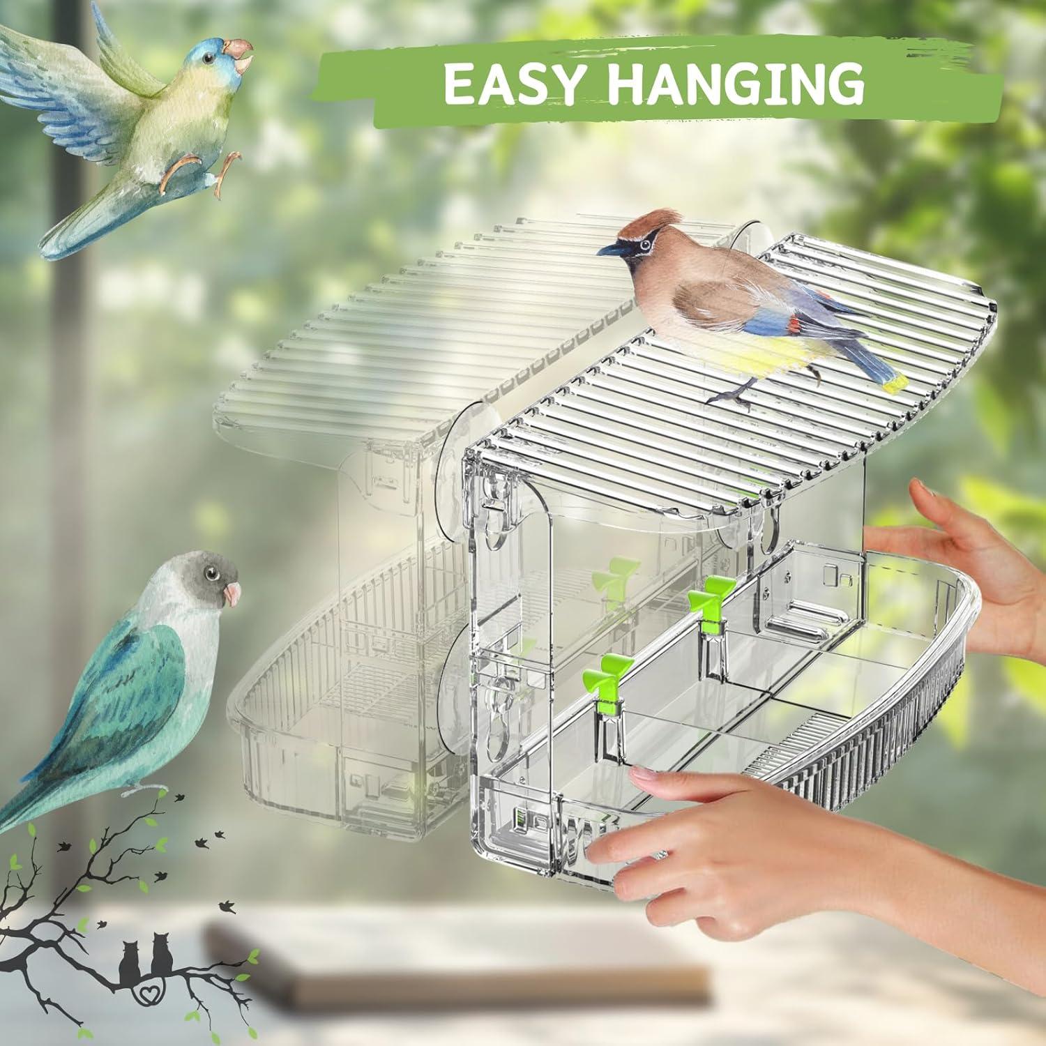 Comedero de Aves Kassiva Transparente para Ventana 26.4x11.2cm