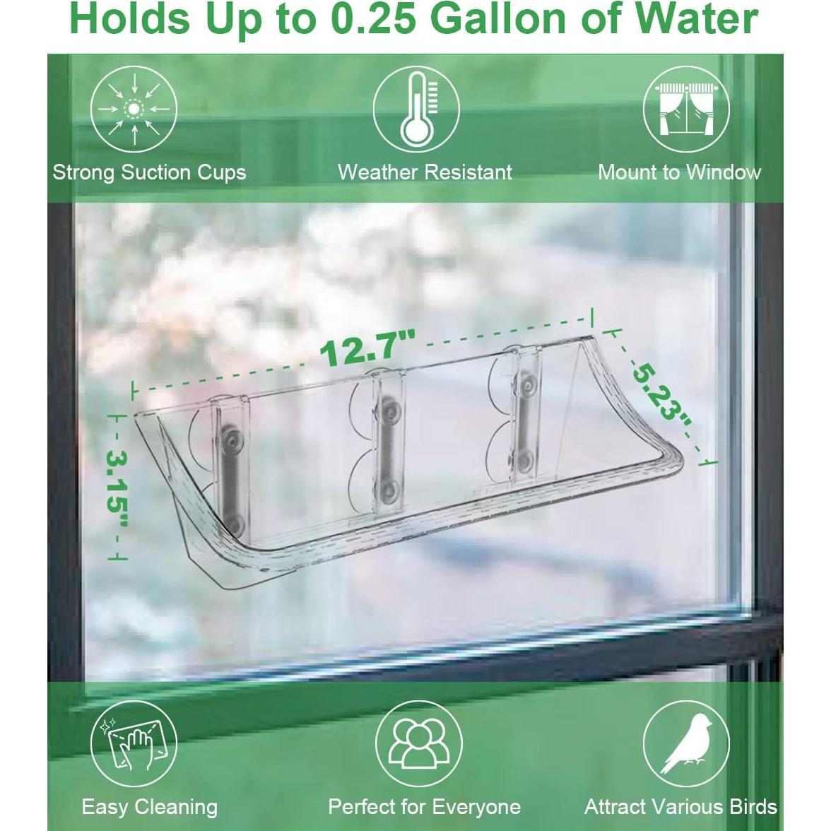 Comedero para Aves AnBaiMei Montado en Ventana 0.95L