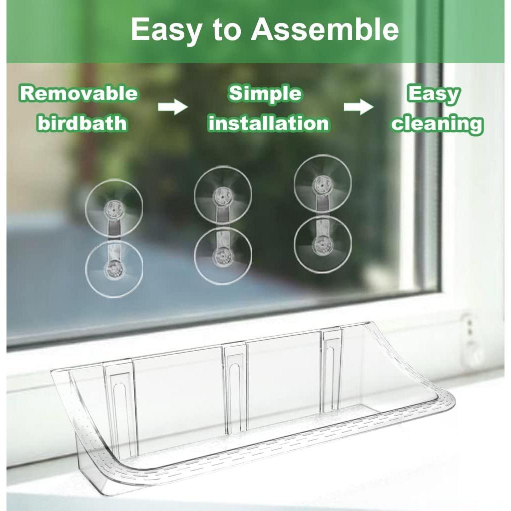 Comedero para Aves AnBaiMei Montado en Ventana 0.95L