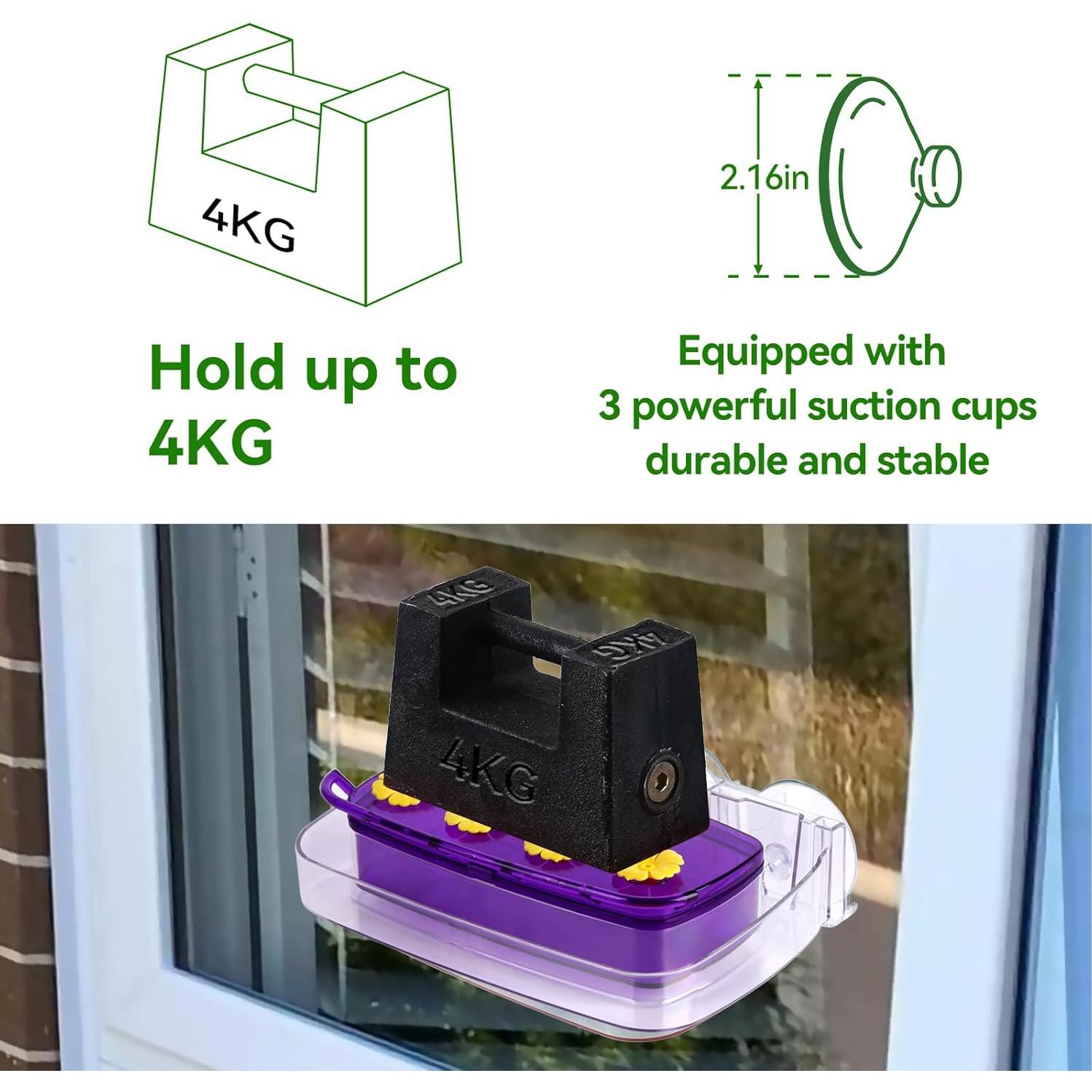 Comedero para Colibríes HCGADON Ventana 295ml Púrpura