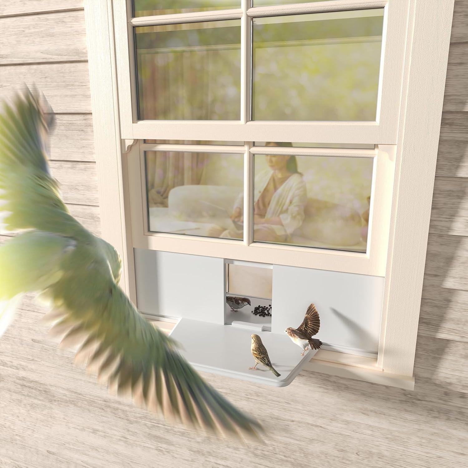 Comedero para Aves de Ventana NiHome 68.58-91.44 cm Blanco