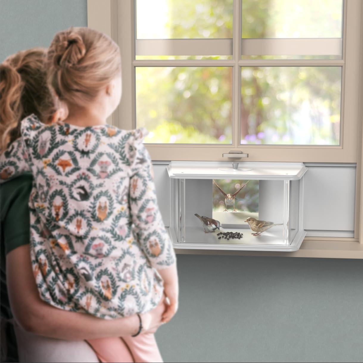 Comedero para Aves de Ventana NiHome 68.58-91.44 cm Blanco