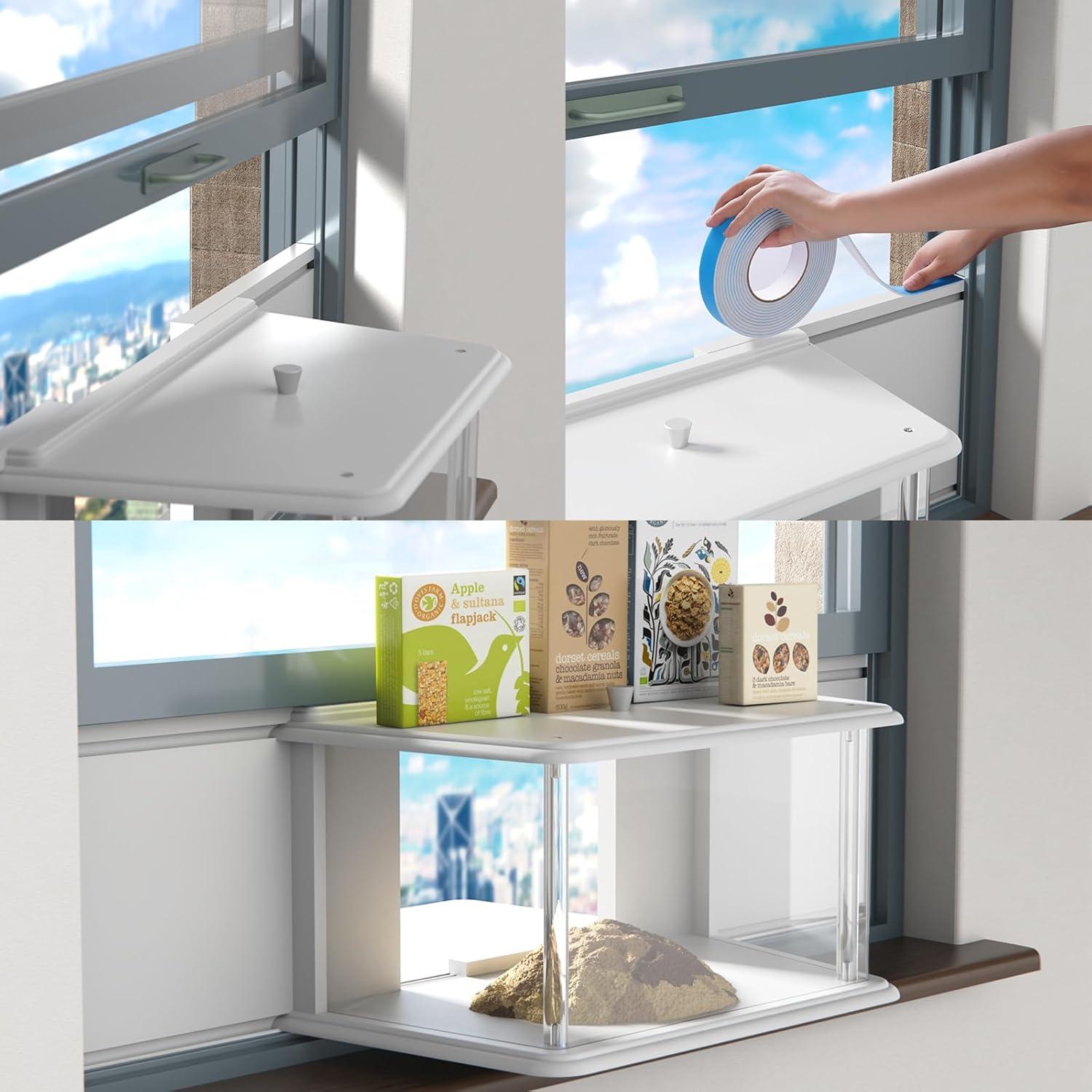 Comedero para Aves de Ventana NiHome 68.58-91.44 cm Blanco