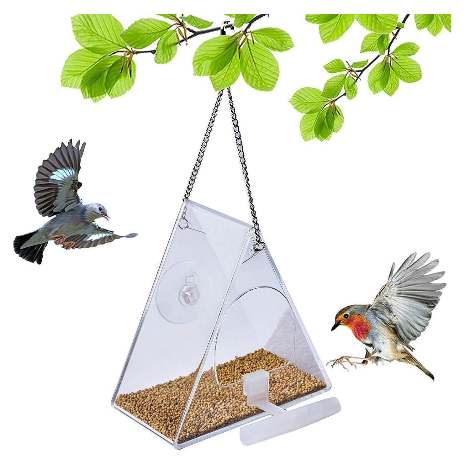 Comedero de Aves Acrílico BHFK para Ventana Triangular 190g