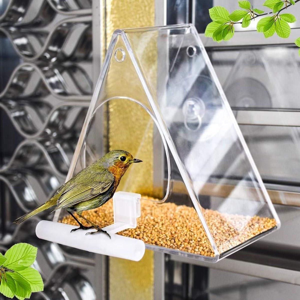 Comedero de Aves Acrílico BHFK para Ventana Triangular 190g