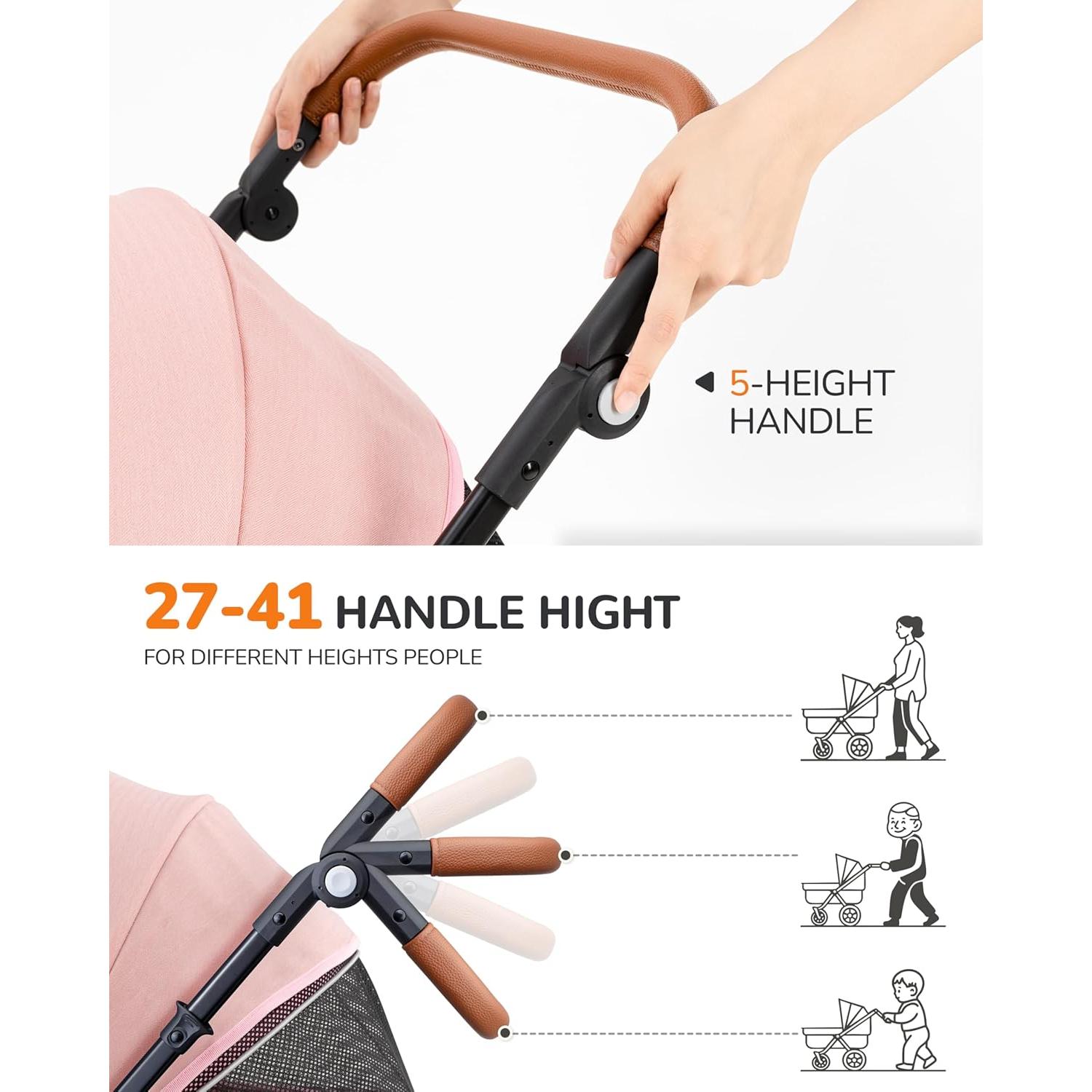 Carrito para Perros Grandes OJCME Rosa Plegable 60 kg