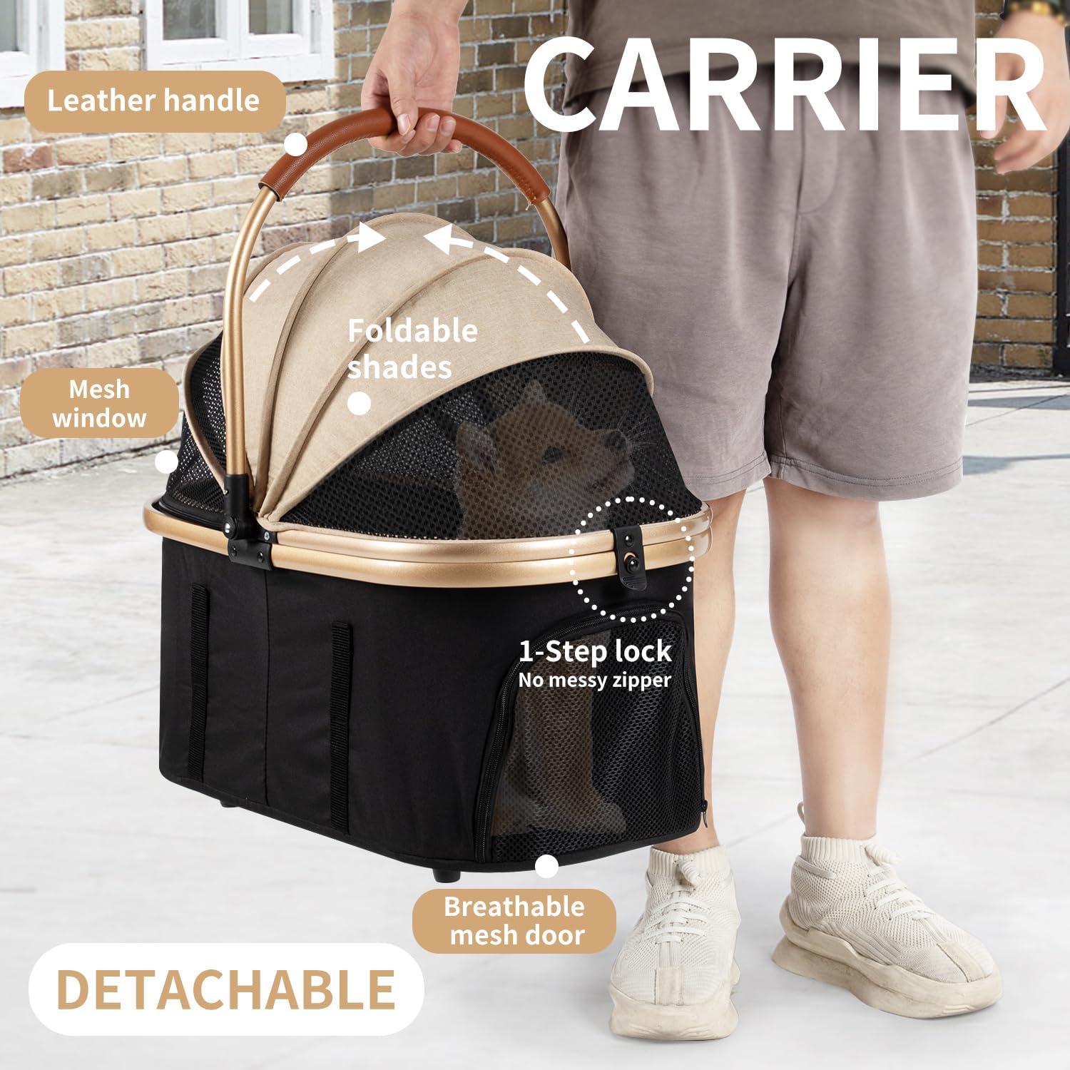 Carrito para Mascotas 3 en 1 FOREVER QUEEN Plegable 22kg