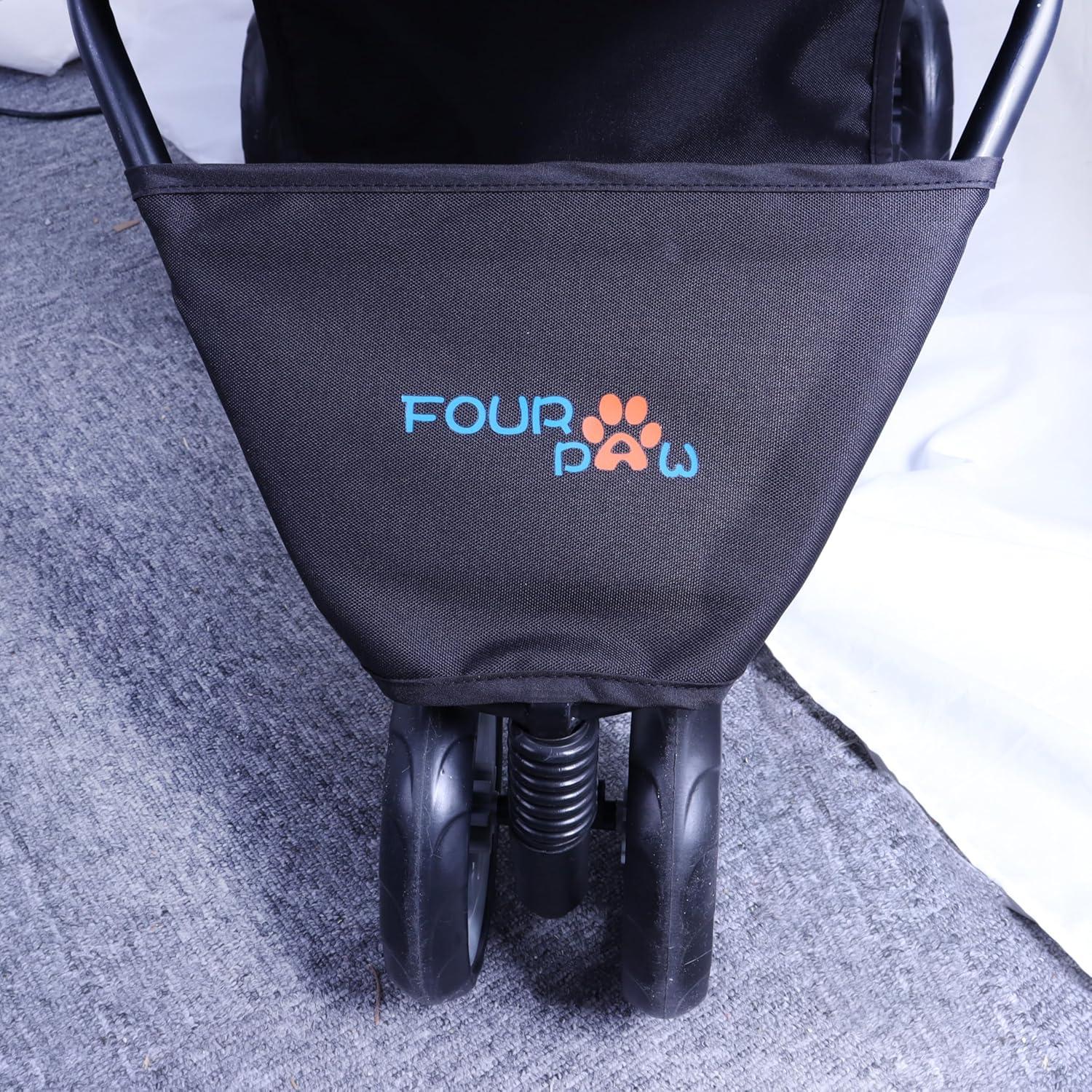 Carrito para Mascotas FOURPAW 3 Ruedas Ventana Completa Negro