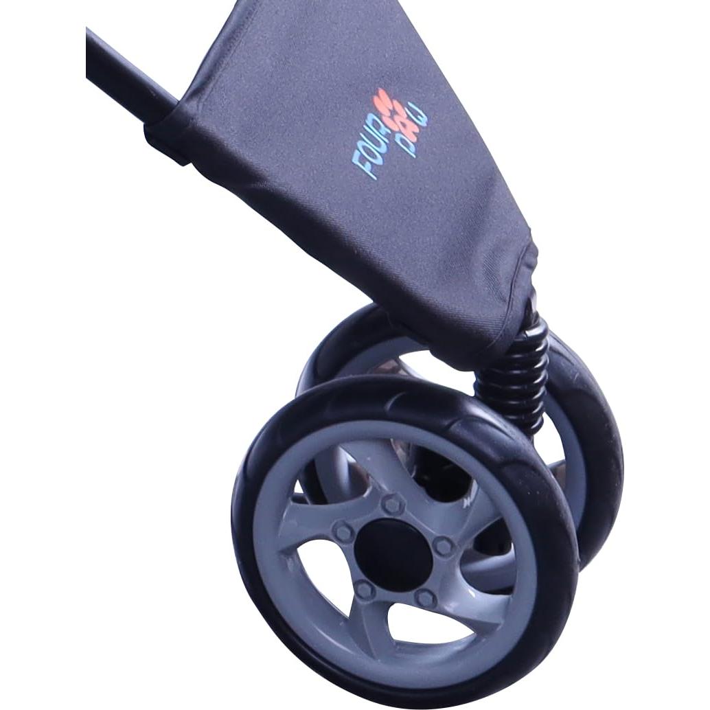 Carrito para Mascotas FOURPAW 3 Ruedas Ventana Completa Negro