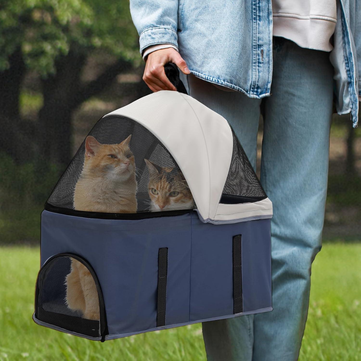 Carrito para Mascotas Colección Athena 4 Ruedas Azul Marino