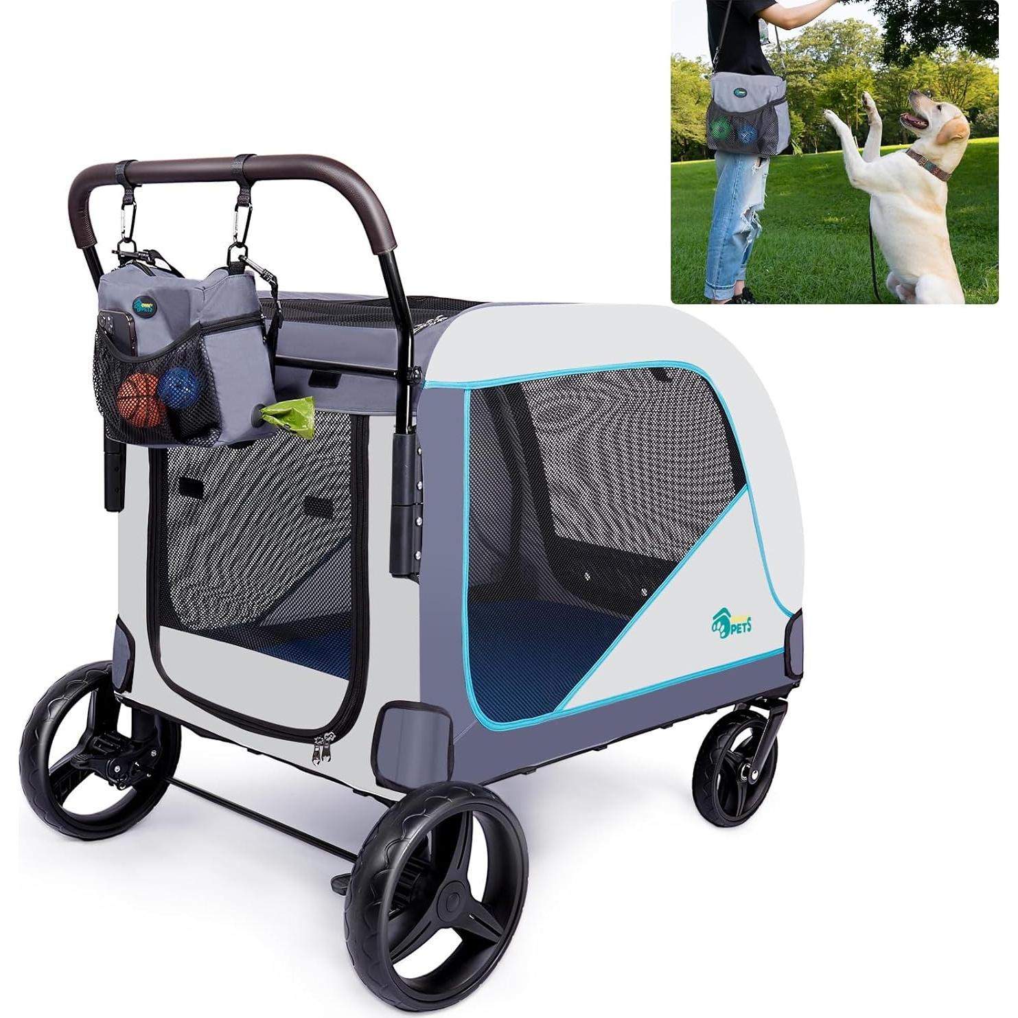 Carro de Perro Extra Grande Ownpets 70kg Plegable con Bolsa