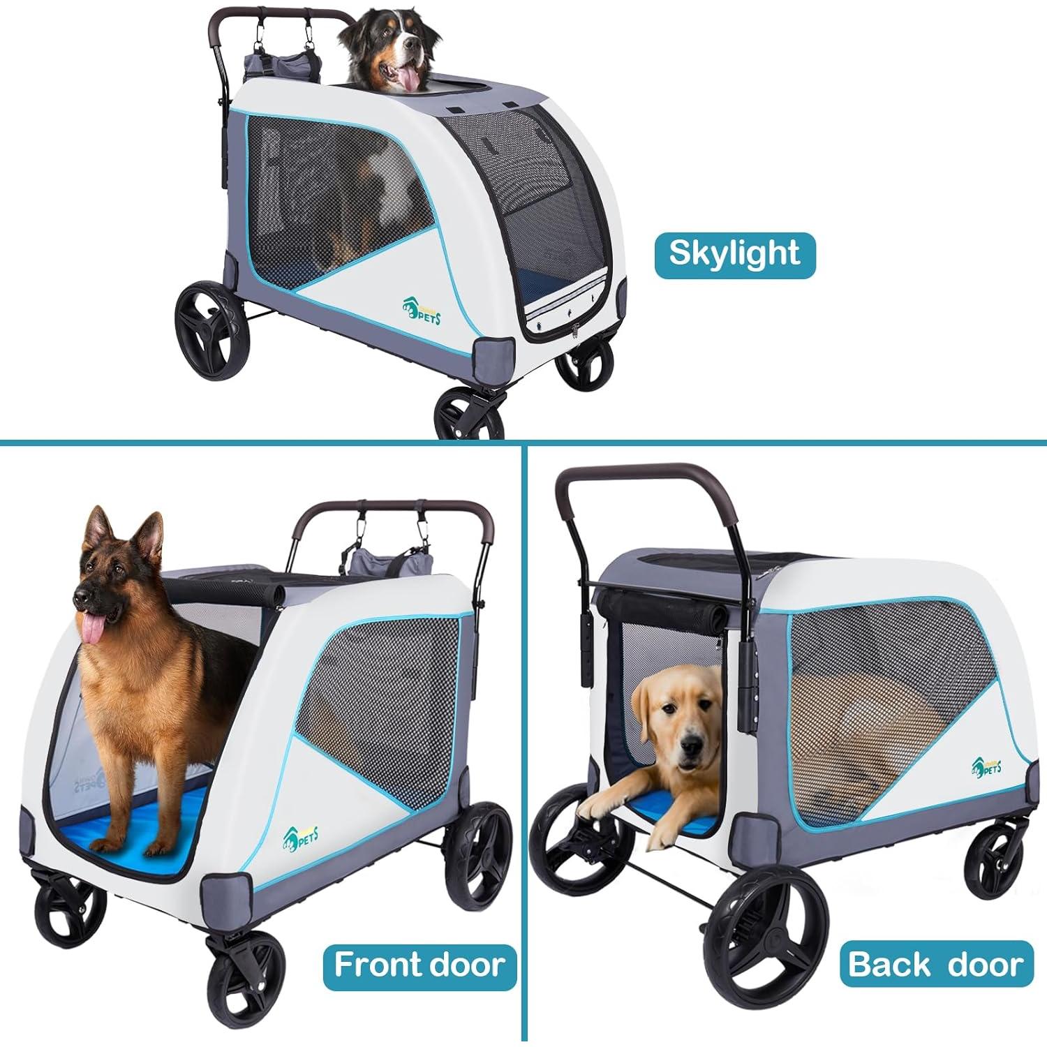 Carro de Perro Extra Grande Ownpets 70kg Plegable con Bolsa