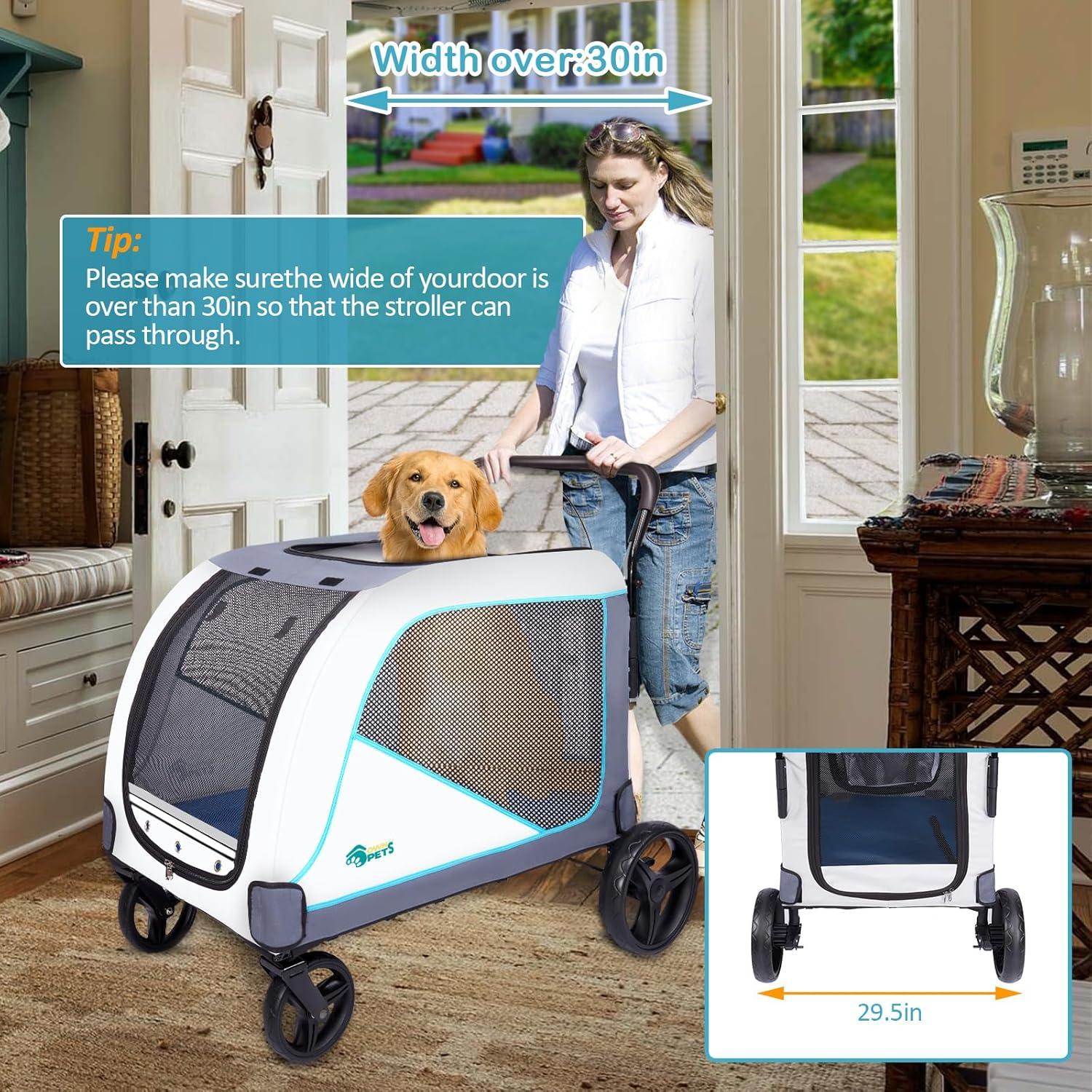 Carro de Perro Extra Grande Ownpets 70kg Plegable con Bolsa