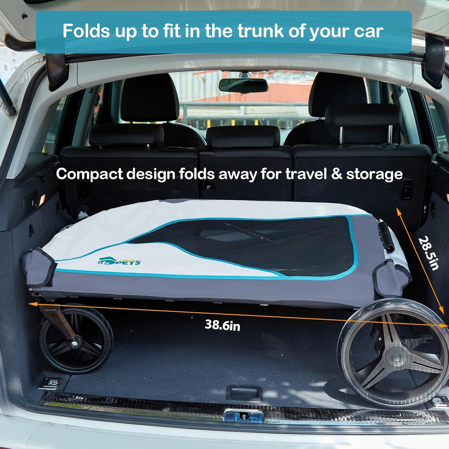 Carro de Perro Extra Grande Ownpets 70kg Plegable con Bolsa