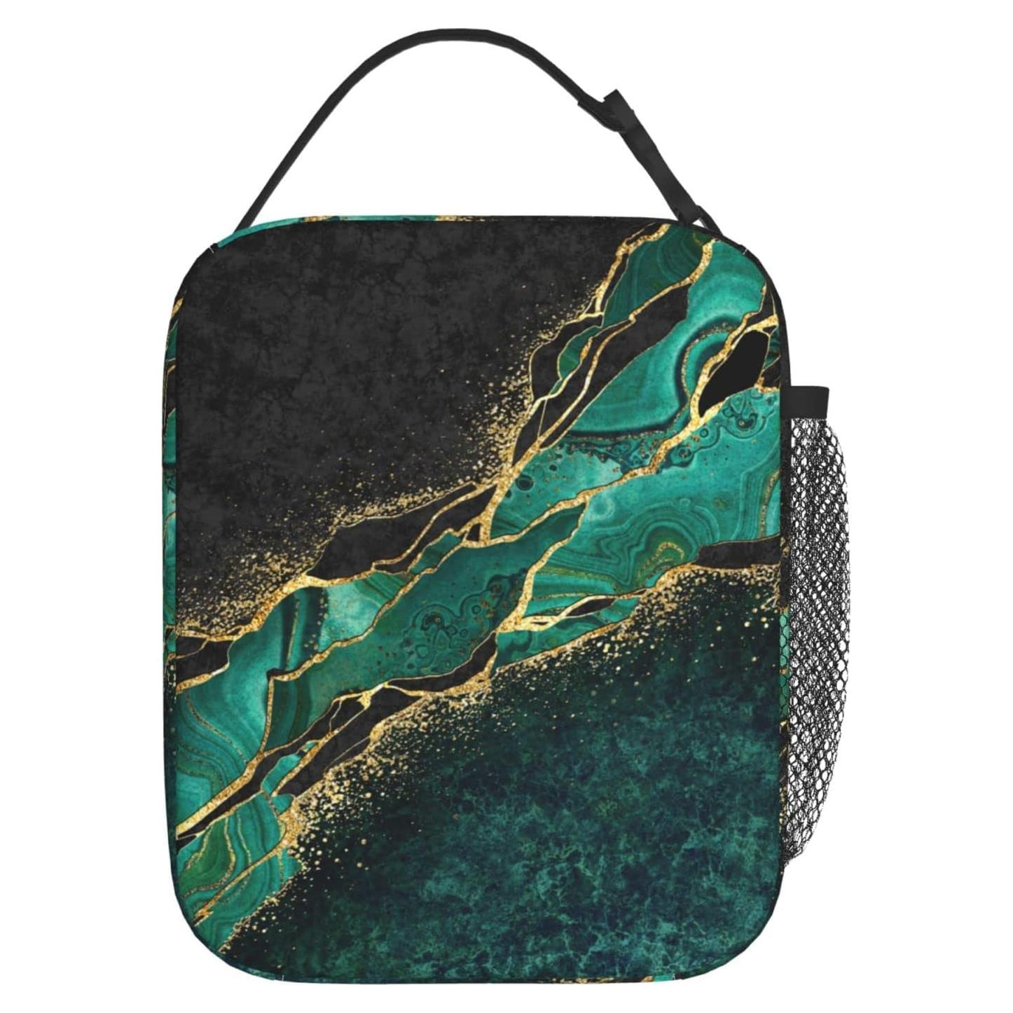 Bolsa de Almuerzo Aislada YETTA YANG Negro Mármol 25.4x20.3cm