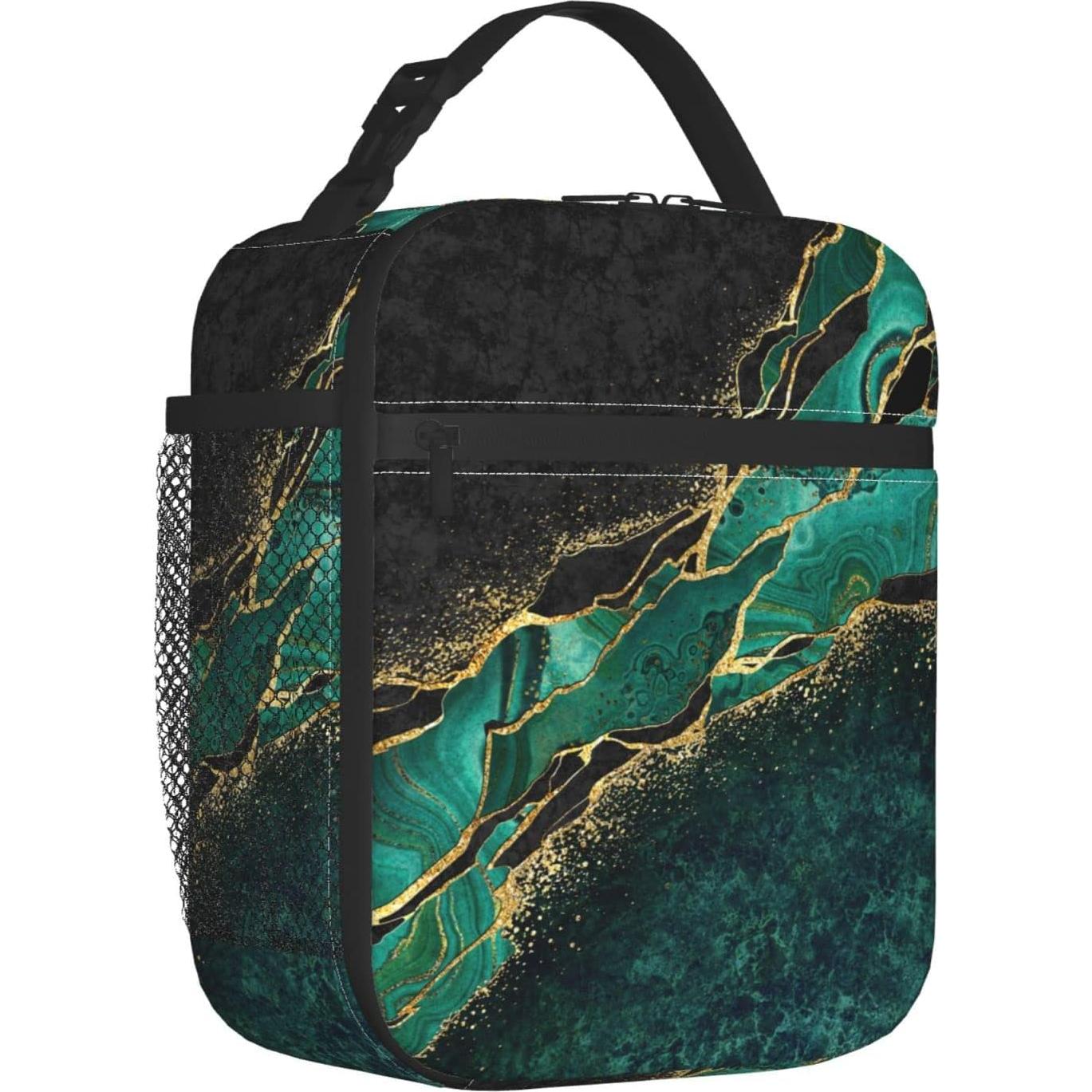 Bolsa de Almuerzo Aislada YETTA YANG Negro Mármol 25.4x20.3cm